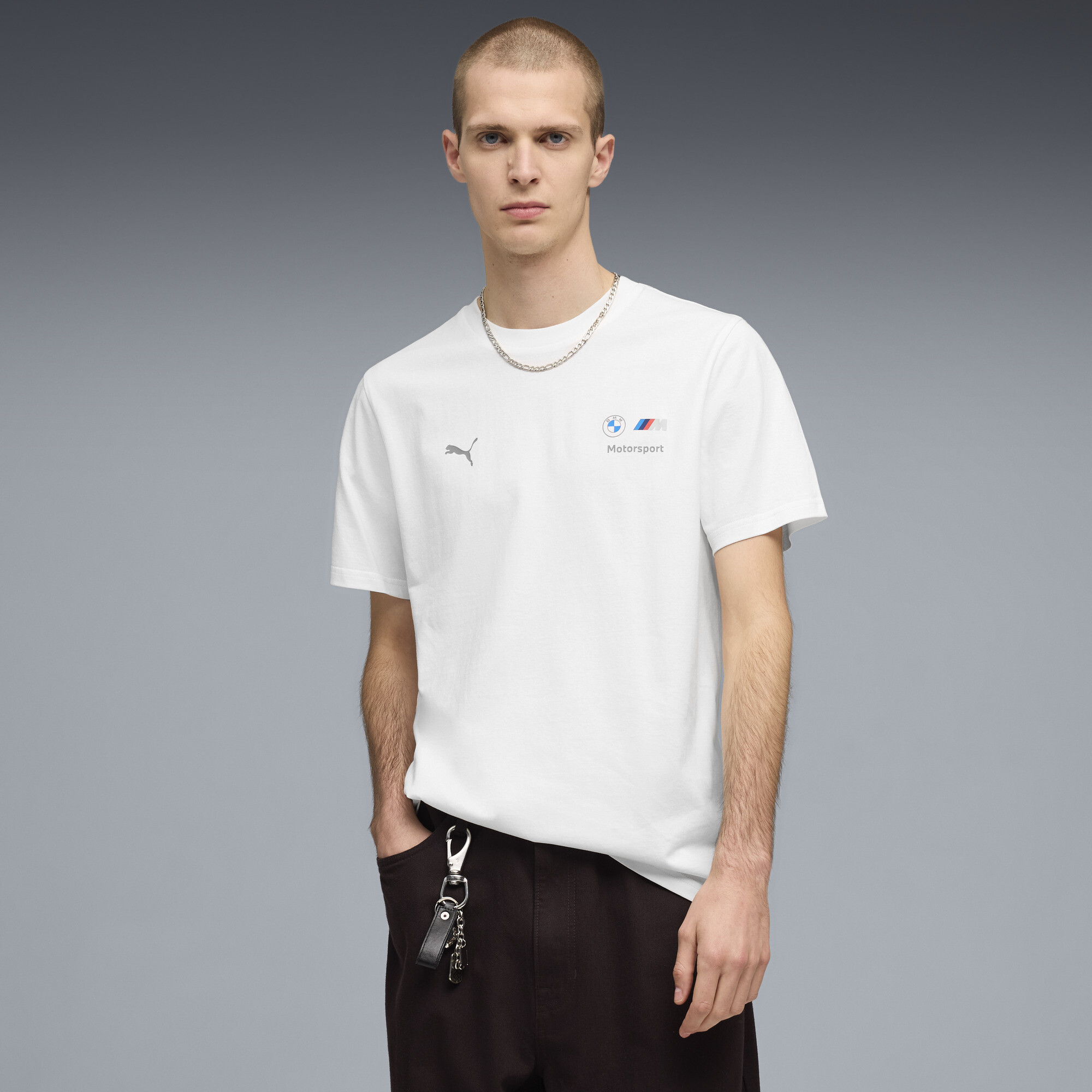 PUMA BMW M MOTORSPORT Essentials+ T-shirt voor Heren, Wit, Maat L thumbnail 4
