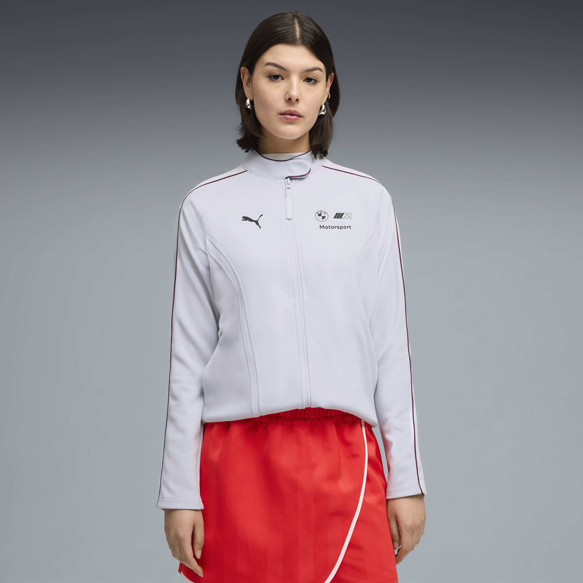 PUMA BMW M MOTORSPORT Women's Oversized Jacket in Grey, Size XS