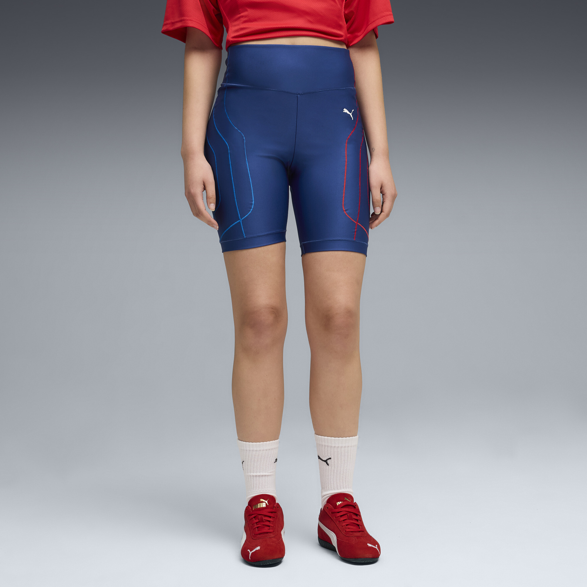 PUMA BMW M MOTORSPORT Sportswear Women's Biker Shorts in Blue, Size L