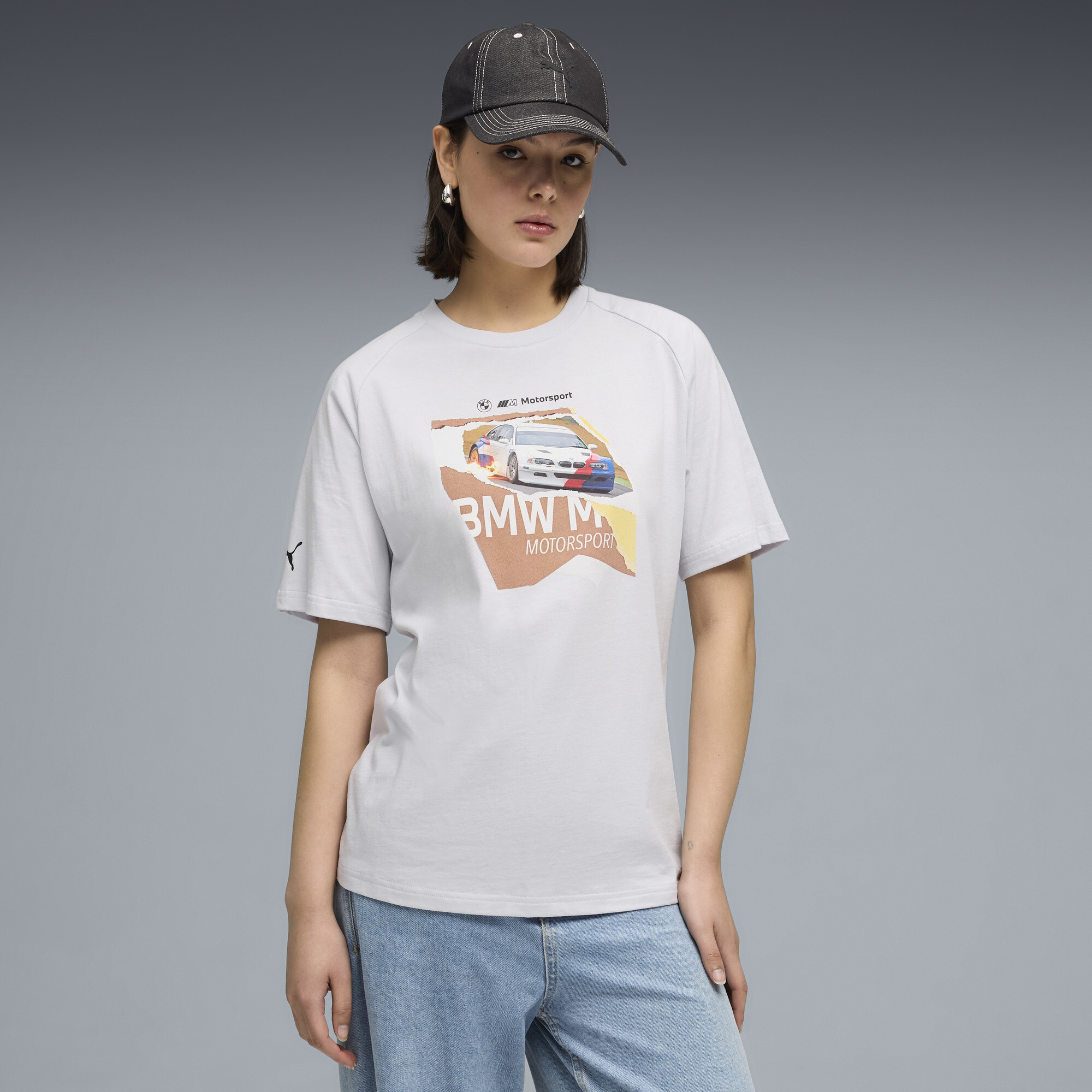 PUMA BMW M MOTORSPORT Sportswear Women's Relaxed T-Shirt in Grey, Size XL