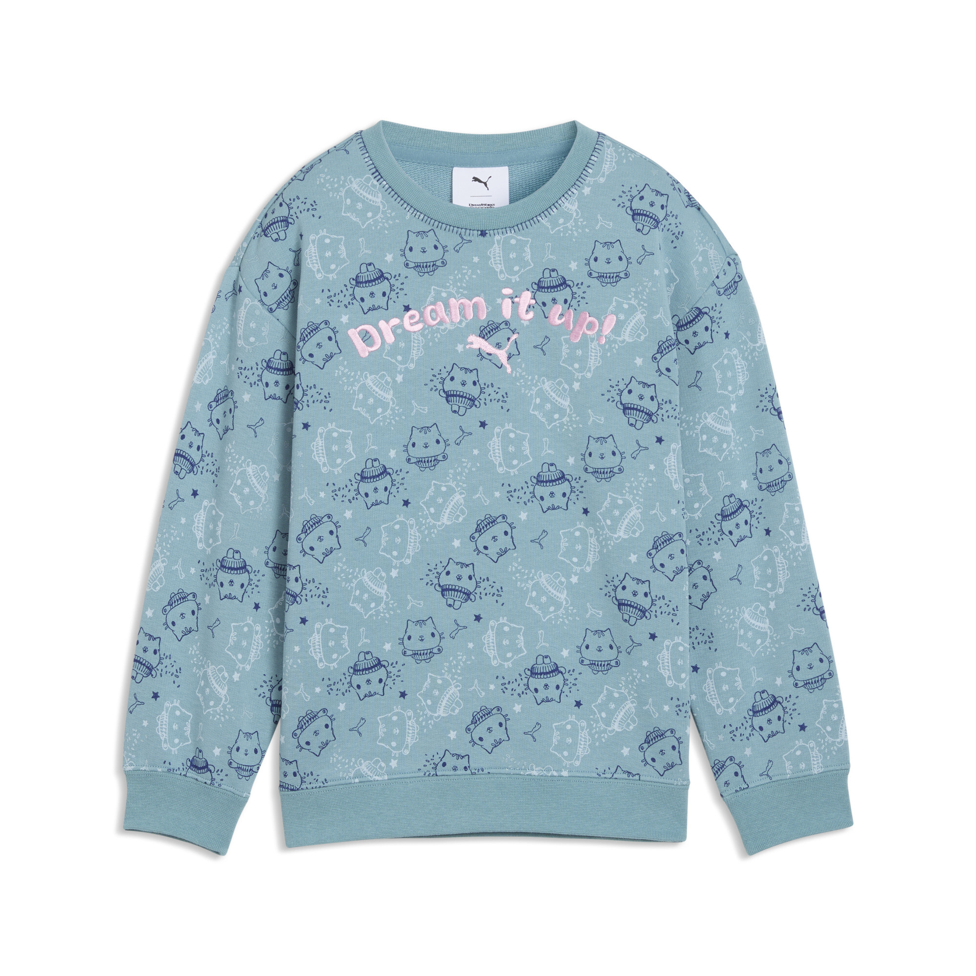 PUMA x GABBY'S DOLLHOUSE sweatshirt met relaxte print voor Dames, Blauw, Maat 6-7Y