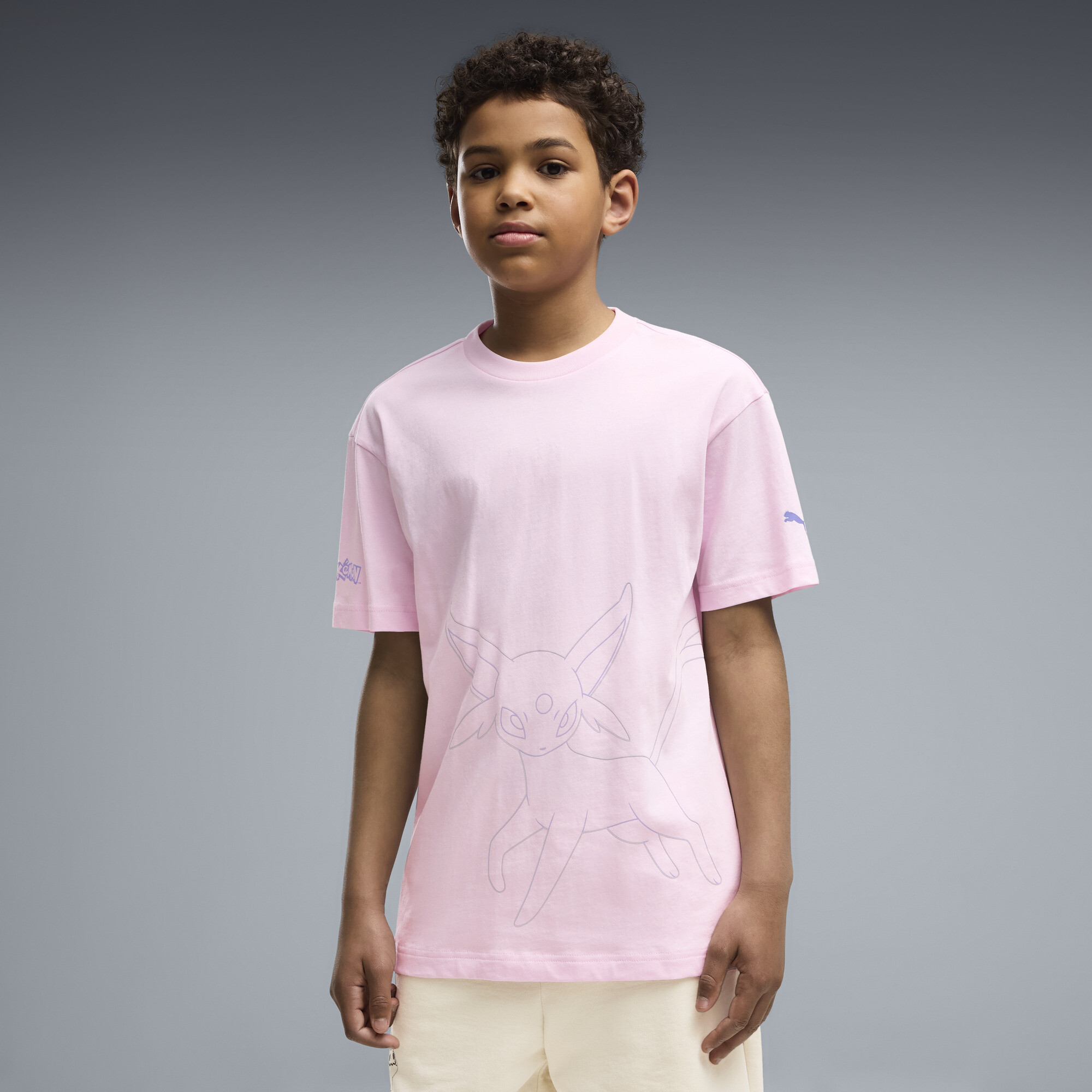 PUMA X POKEMON Big Kids Relaxed Graphic T-Shirt in Pink Size L 30$