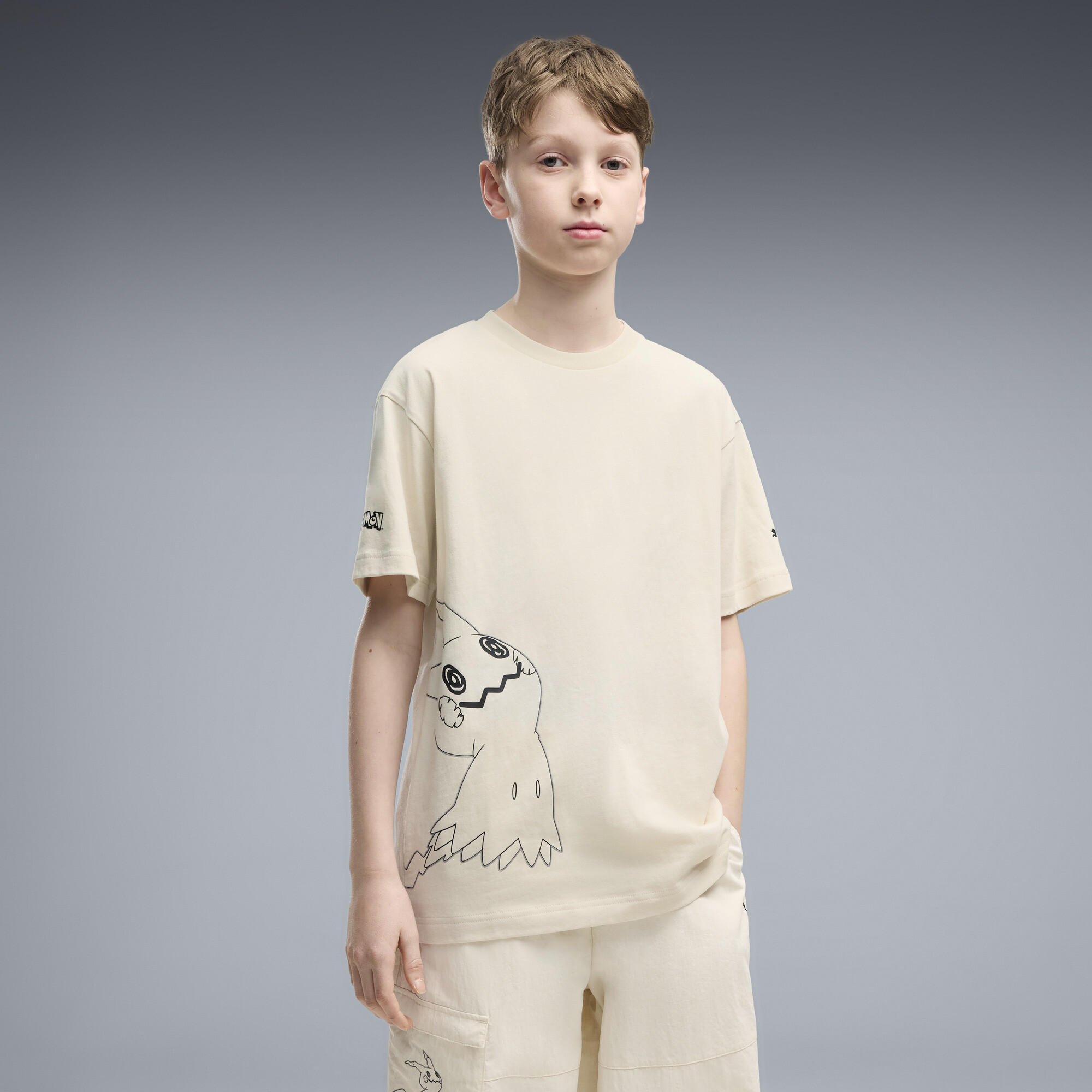 PUMA X POKEMON Big Kids Relaxed Graphic T-Shirt in White Size S 30$