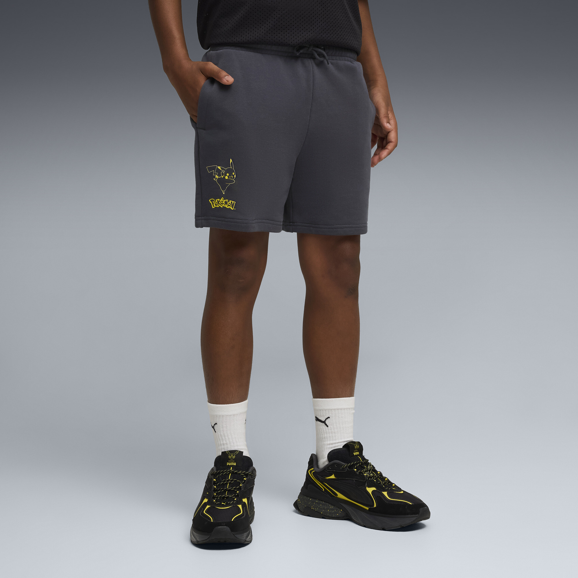 PUMA x POKÉMON Genç Geniş Kesim Şort | Gri | Puma | Sku: 634946_76