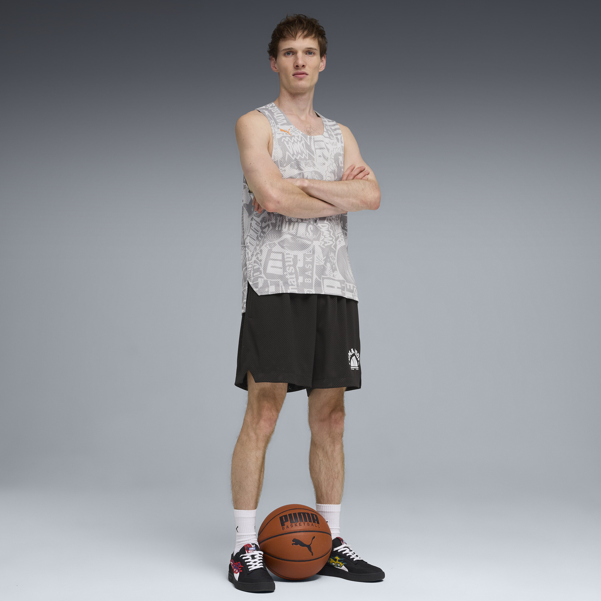 PUMA Out Of Practice omkeerbaar basketbalshirt voor Heren, Grijs, Maat XXL thumbnail 4