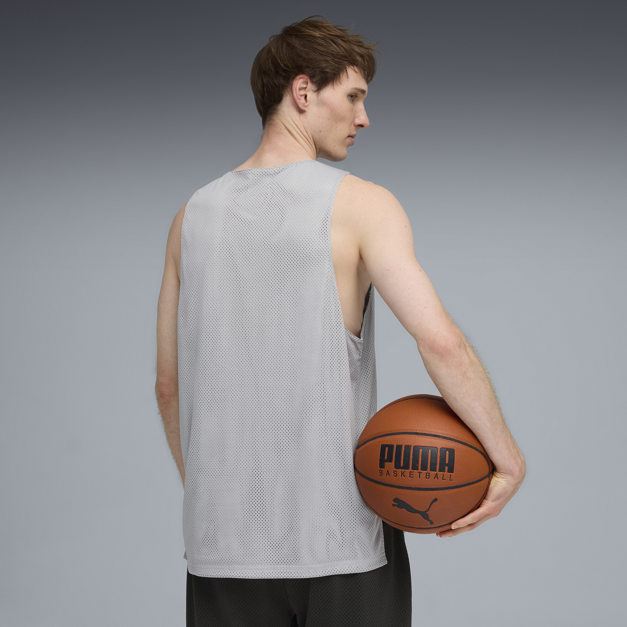 PUMA Out Of Practice omkeerbaar basketbalshirt voor Heren, Grijs, Maat XXL thumbnail 3
