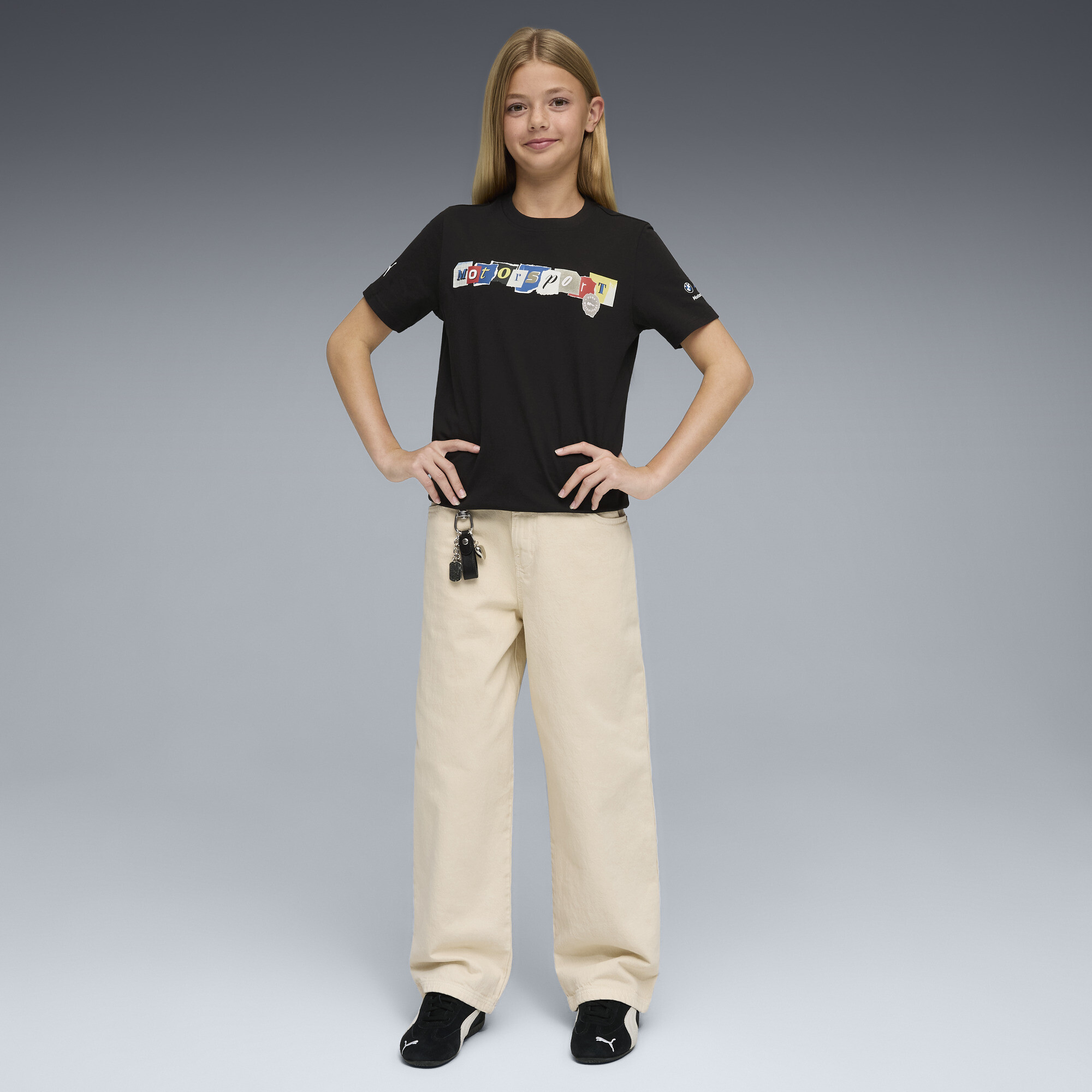 PUMA BMW M MOTORSPORT Sportswear T-shirt, Zwart, Maat 5-6Y thumbnail 3