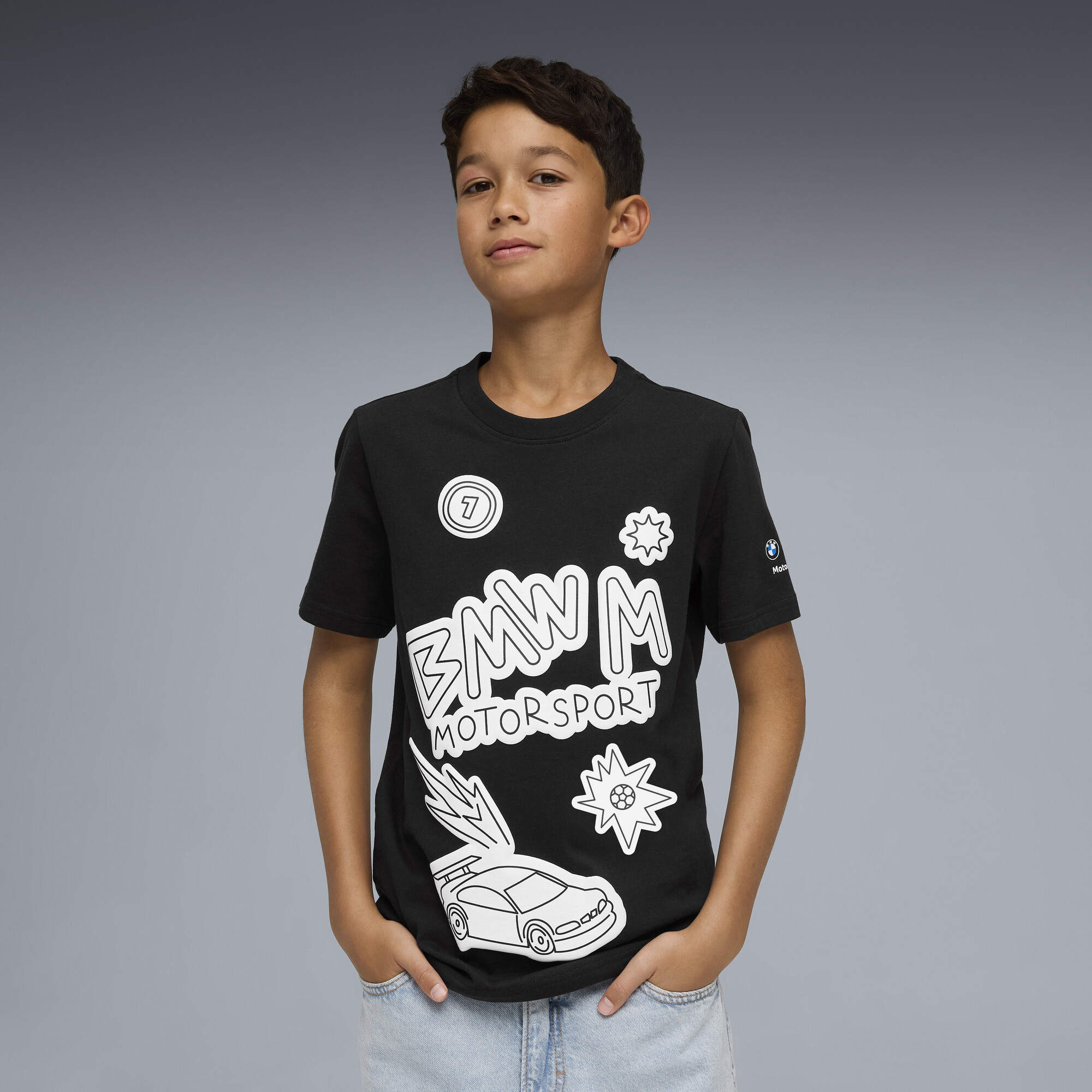 PUMA BMW M MOTORSPORT Sportswear T-shirt, Zwart, Maat 9-10Y thumbnail 5