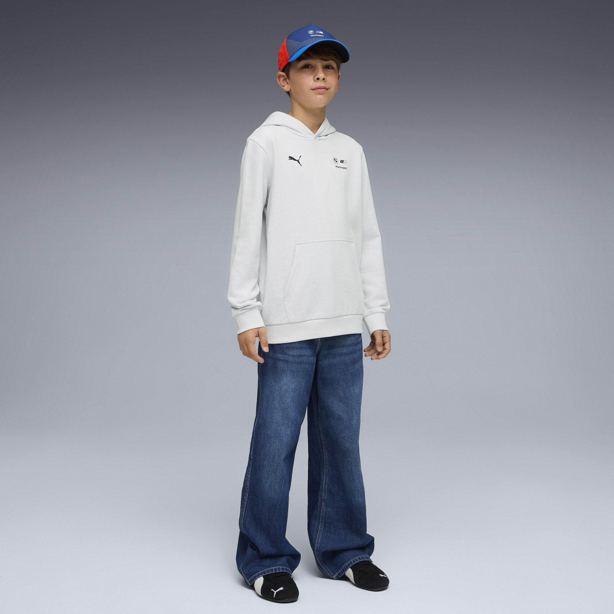 PUMA BMW M MOTORSPORT Essentials hoodie, Zilver, Maat 11-12Y thumbnail 2