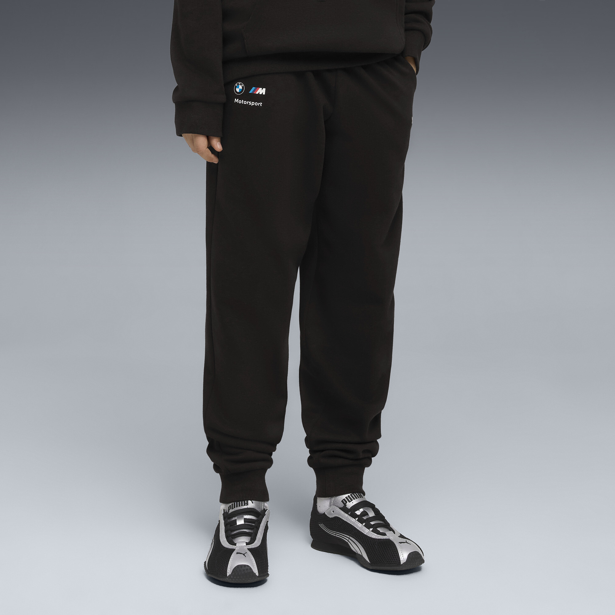 PUMA BMW M MOTORSPORT Essentials broek, Zwart, Maat 9-10Y thumbnail 4