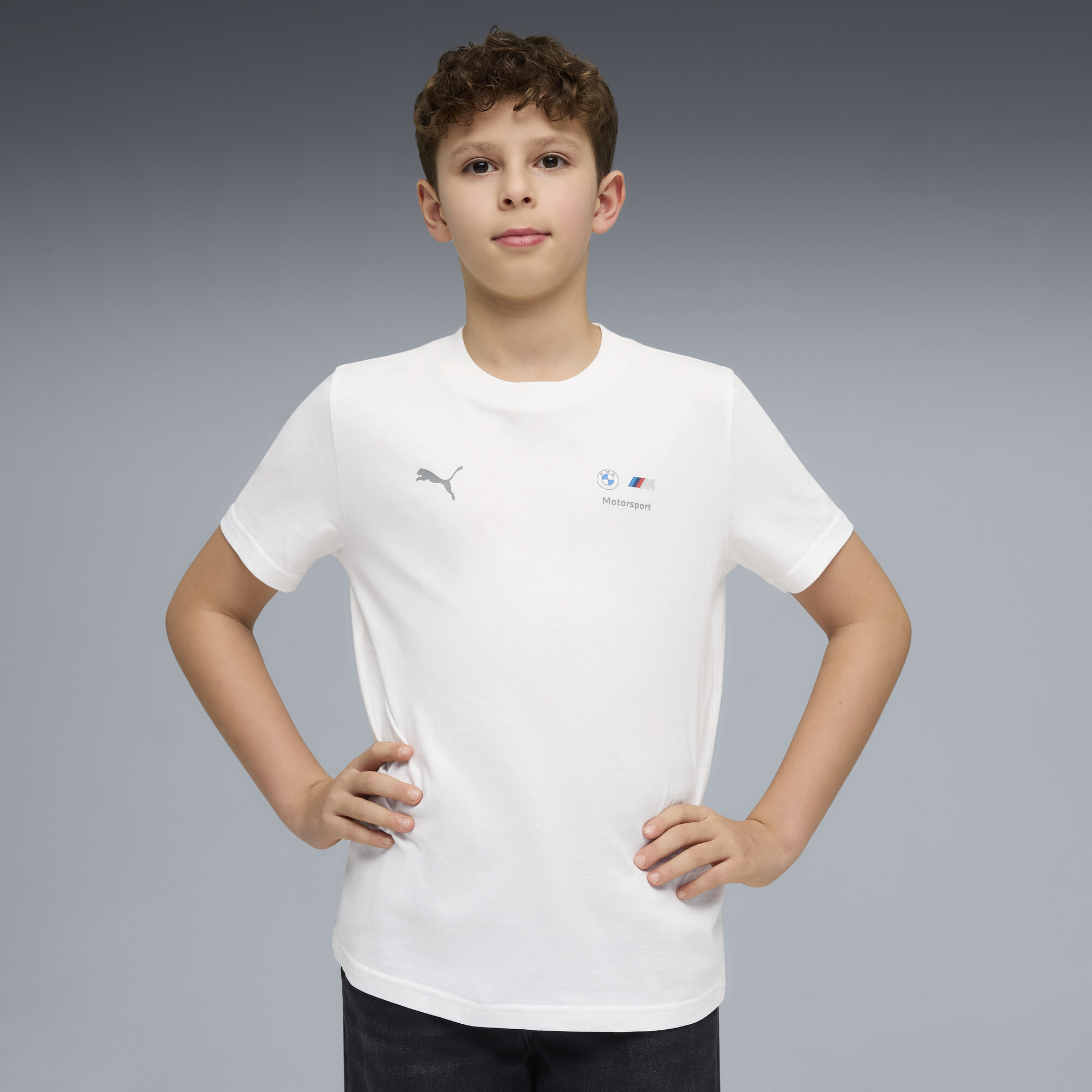PUMA BMW M Motorsport Essentials T-shirt, Wit, Maat 7-8Y thumbnail 5