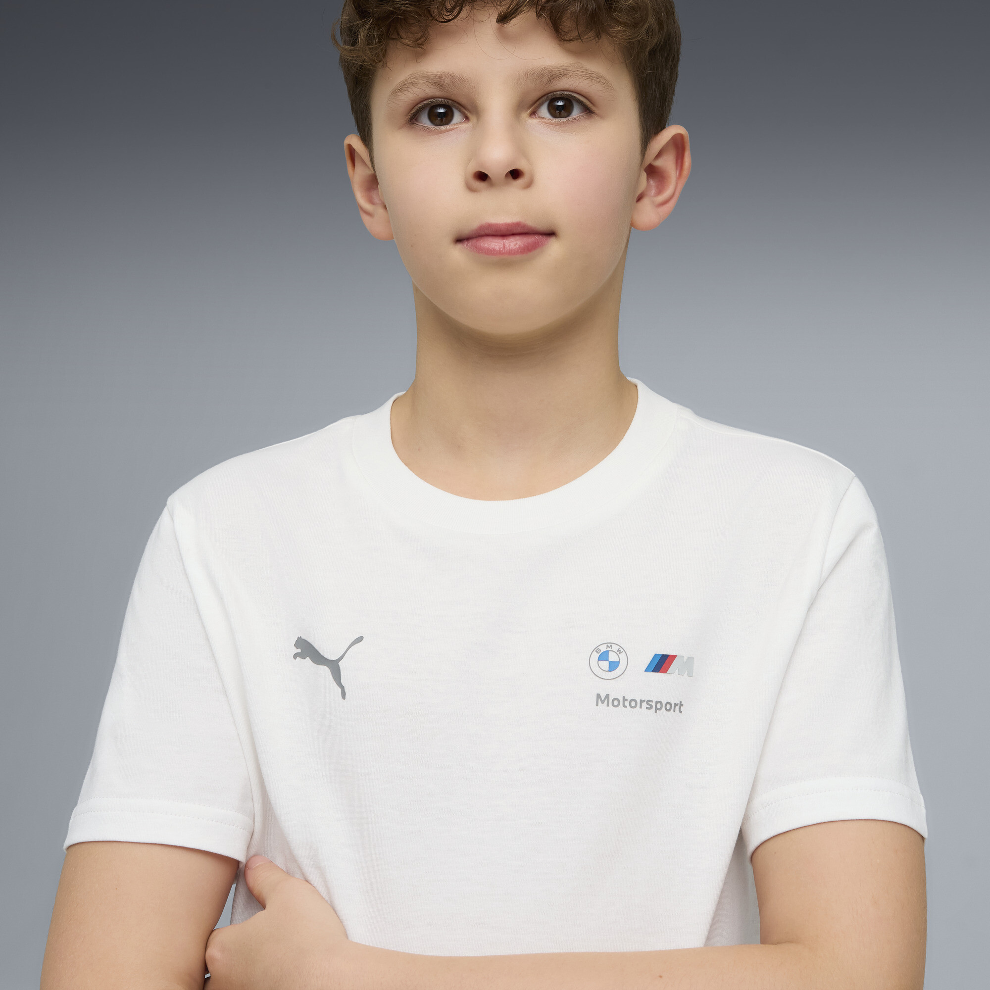 PUMA BMW M Motorsport Essentials T-shirt, Wit, Maat 7-8Y thumbnail 4