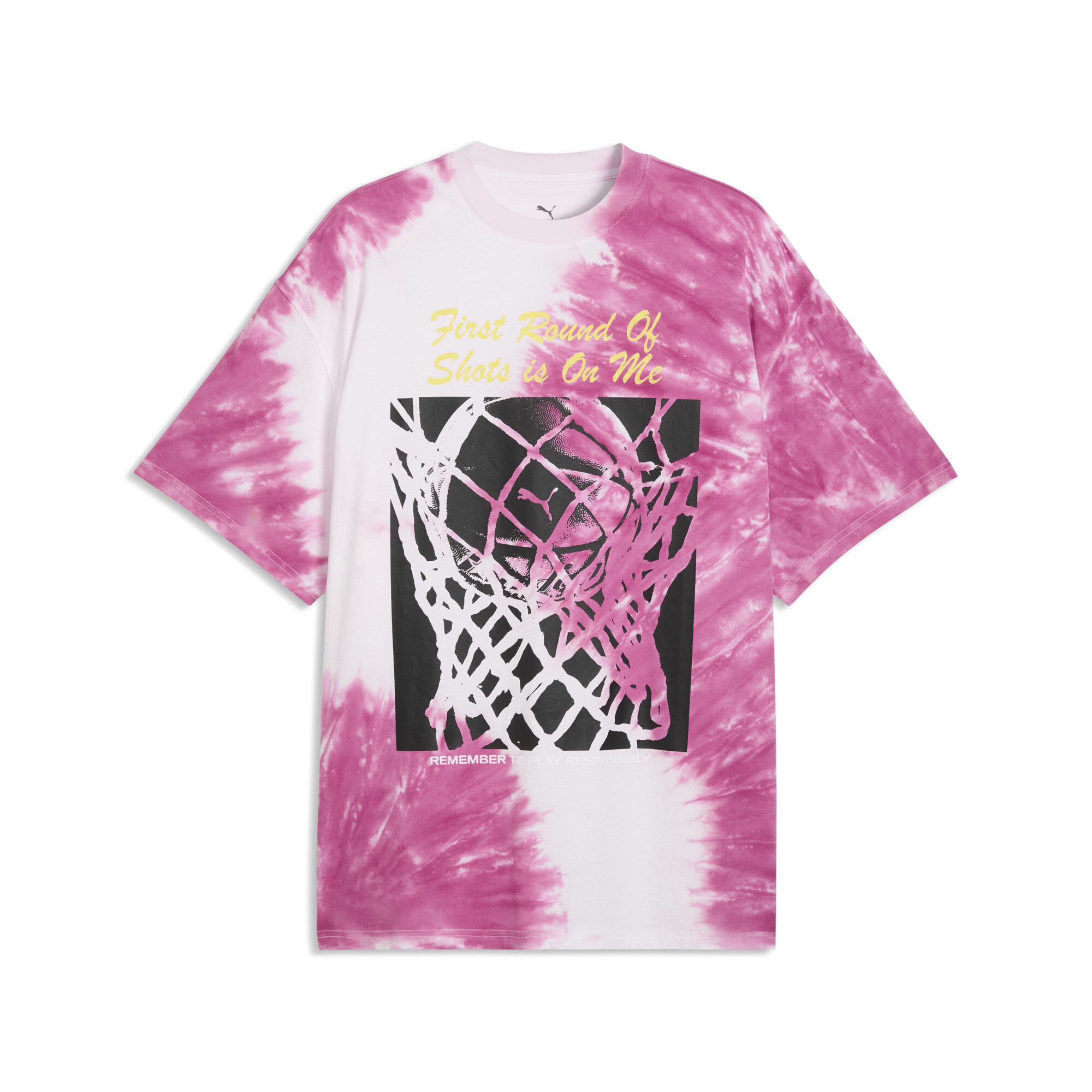 PUMA What The Fun oversized basketbal-T-shirt voor Heren, Maat L