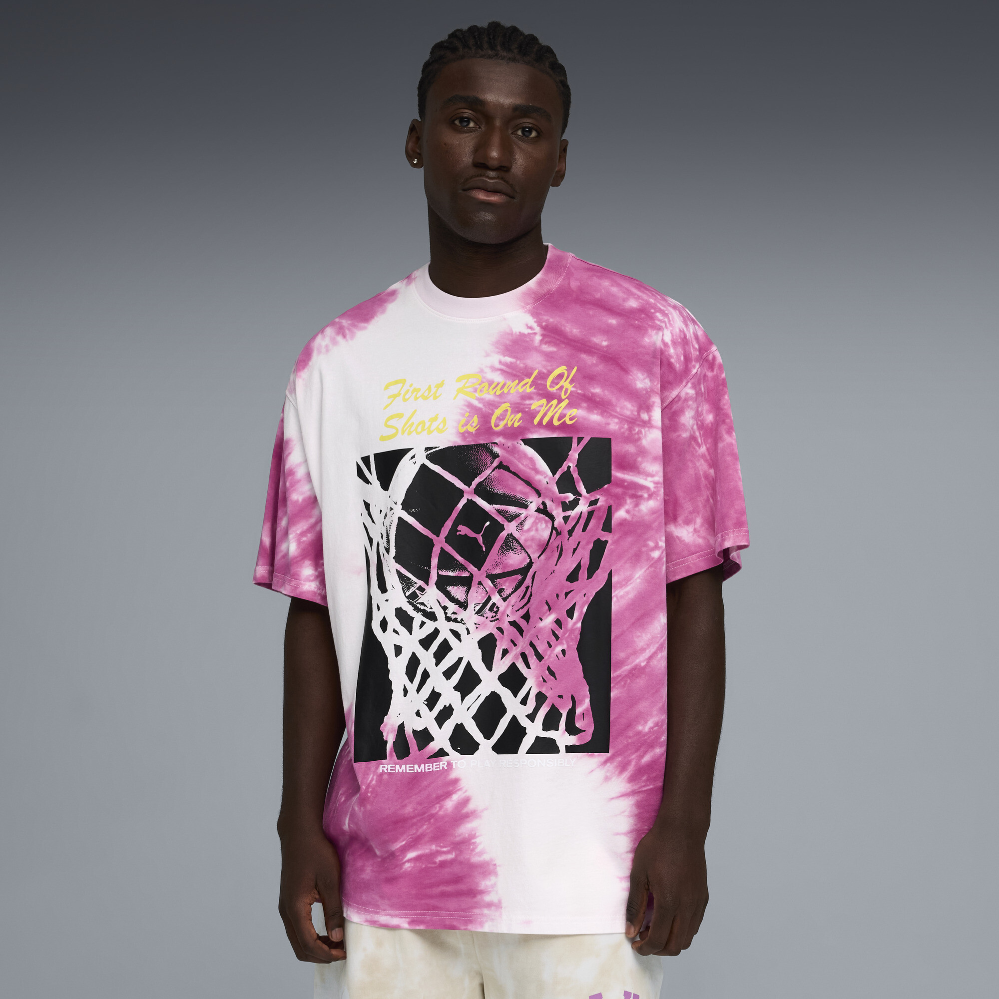 PUMA What The Fun oversized basketbal-T-shirt voor Heren, Maat L thumbnail 4