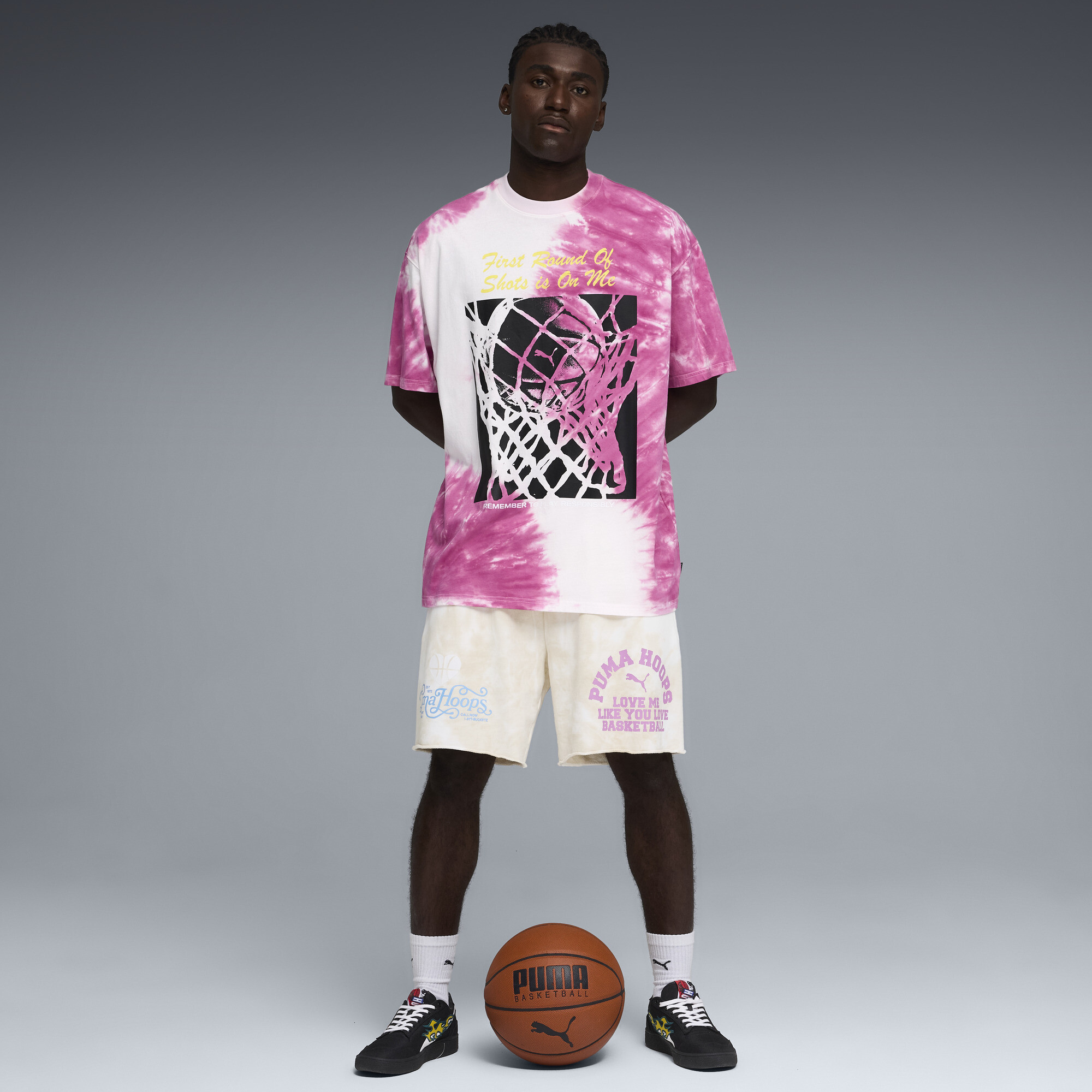 PUMA What The Fun oversized basketbal-T-shirt voor Heren, Maat L thumbnail 2