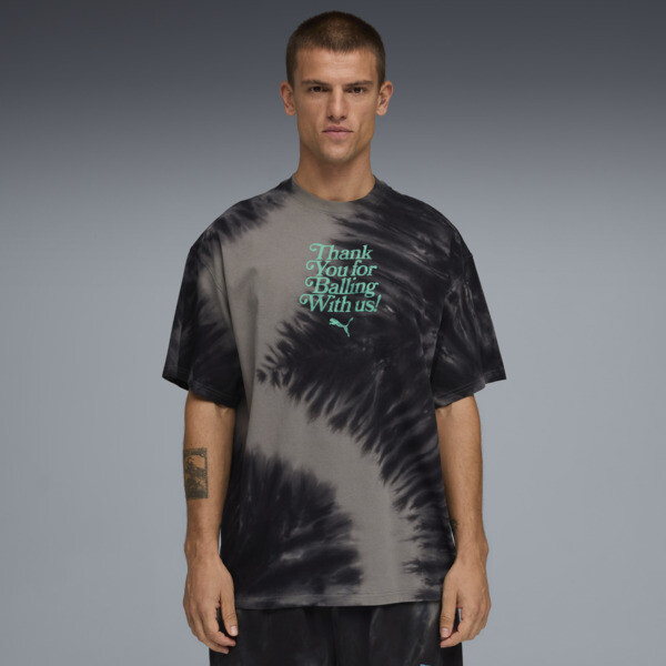 Remera PUMA estampada de básquet What The Fun para Hombre En Negro