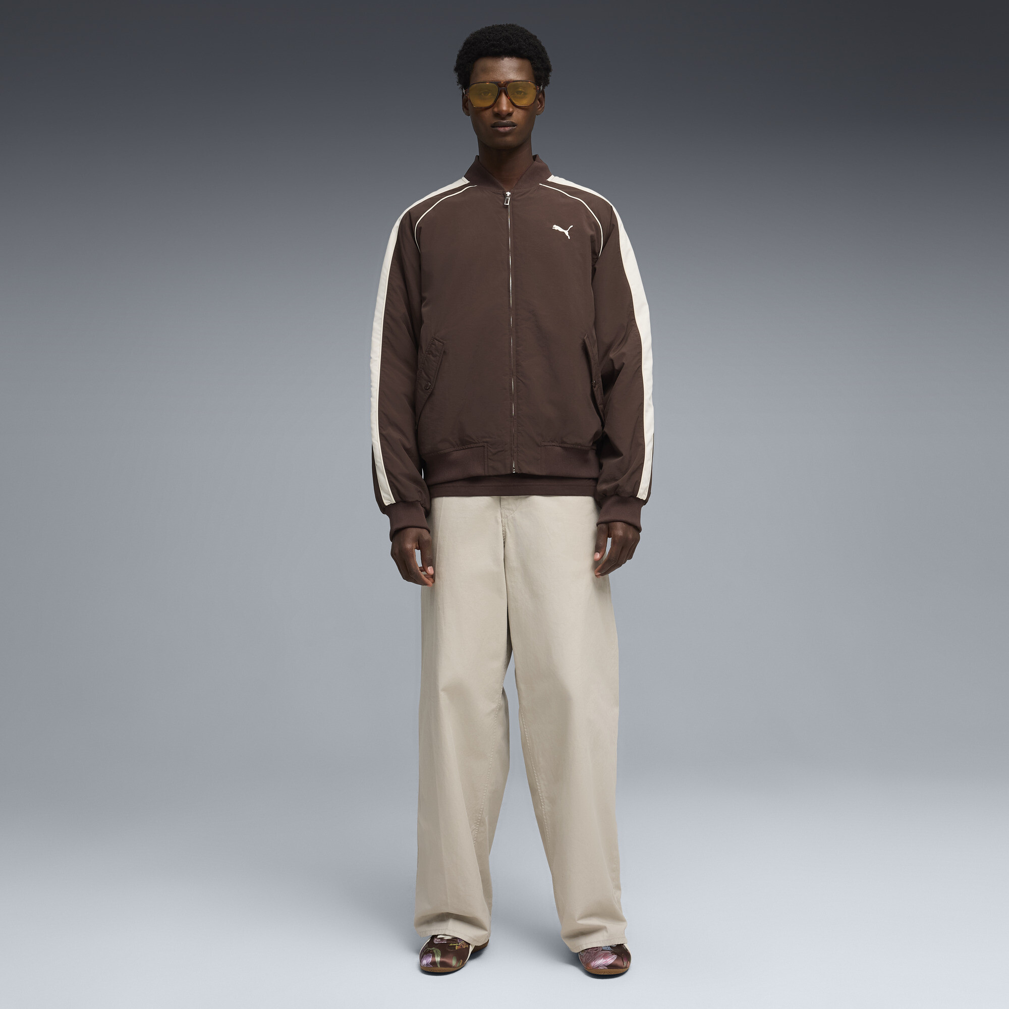 PUMA T7 uniseks bomberjack, Bruin, Maat XXL thumbnail 6