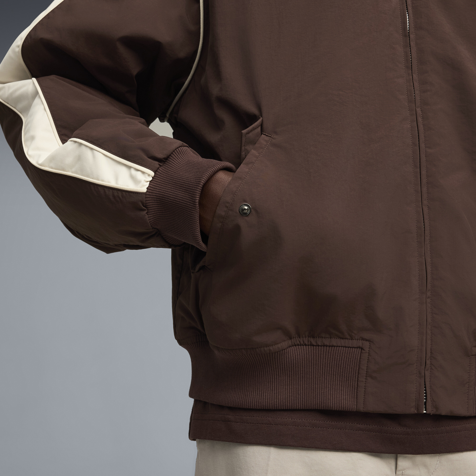 PUMA T7 uniseks bomberjack, Bruin, Maat XXL thumbnail 4