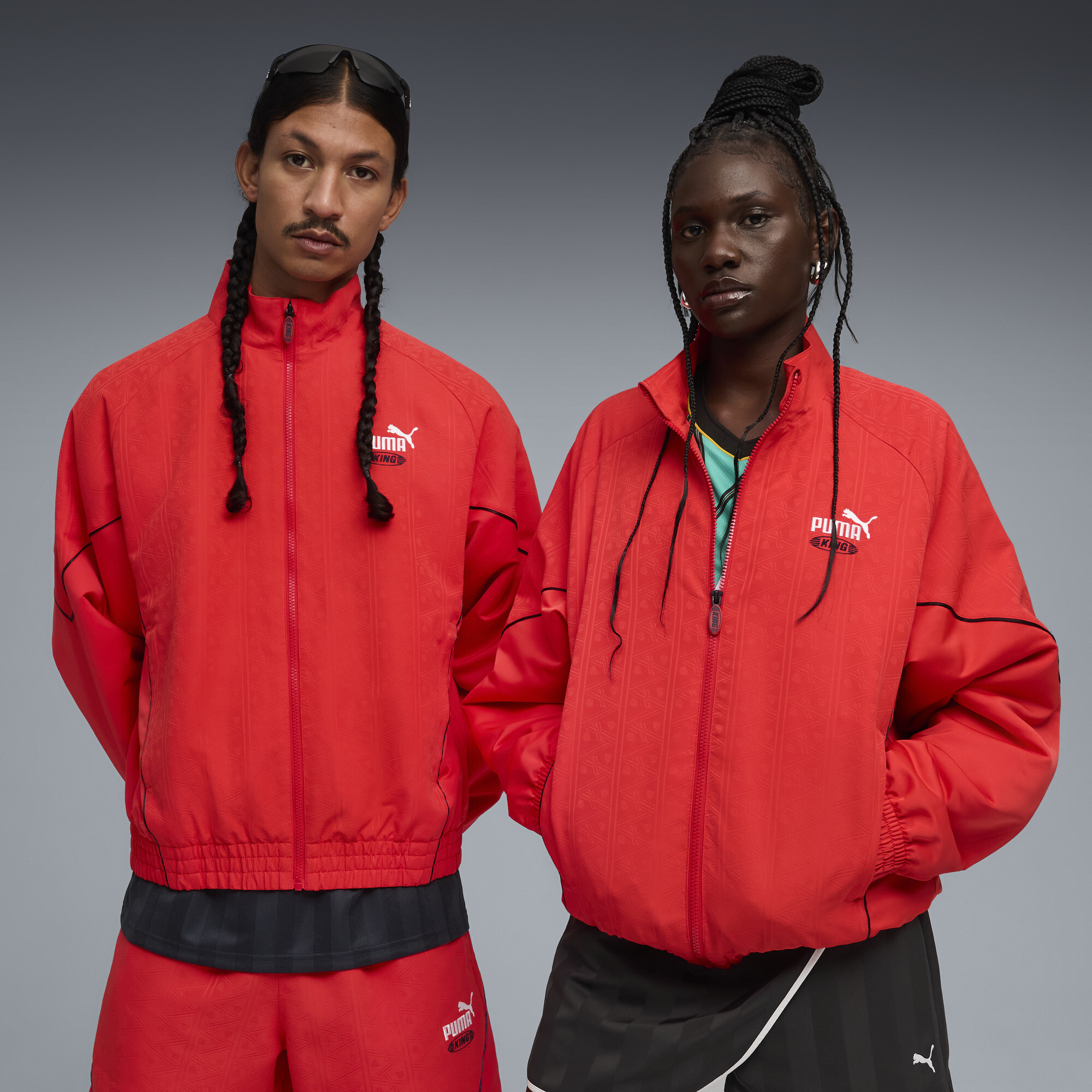 PUMA KING Men's Track Jacket in Red, Size L
