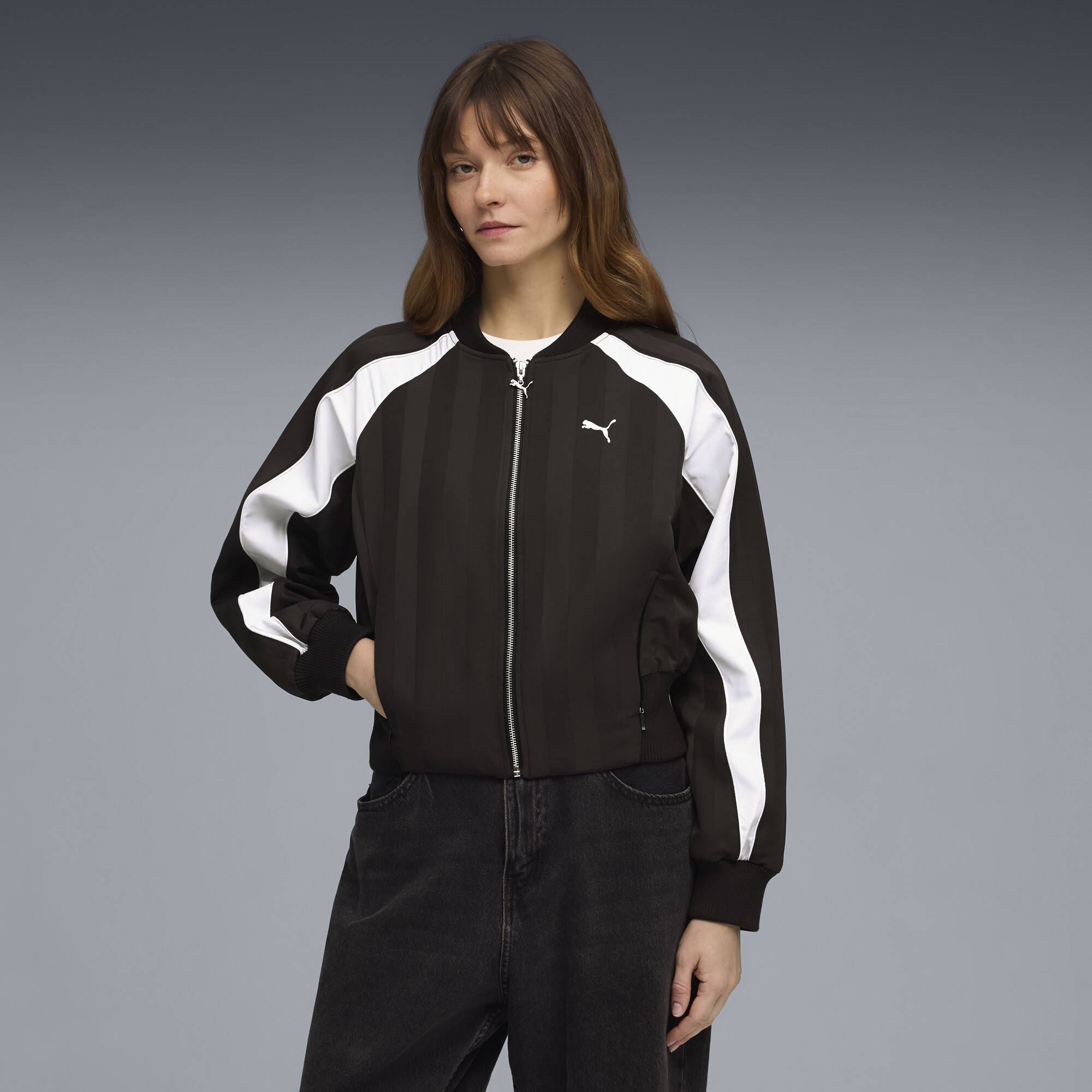 FUTURE.PUMA.ARCHIVE Women's Oversized Jacket in Black, Size M