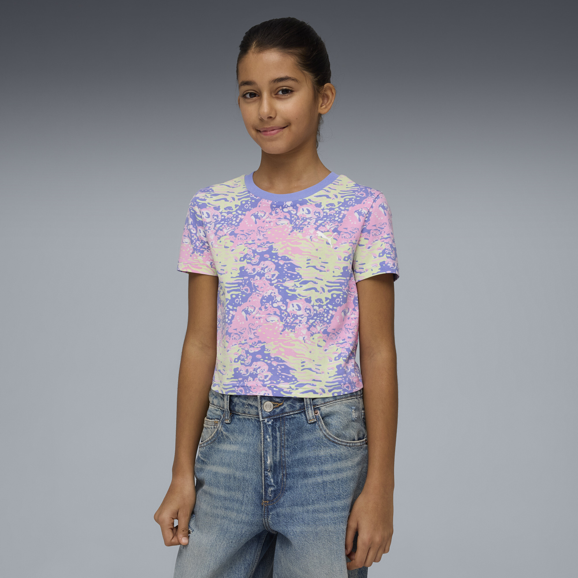 PUMA Luminous Cloud Big Kids' Baby T-Shirt in Purple, Size XL