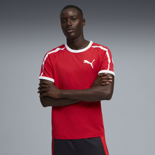 Remera PUMA T7 Big Cat para Hombre En For All Time Rojo