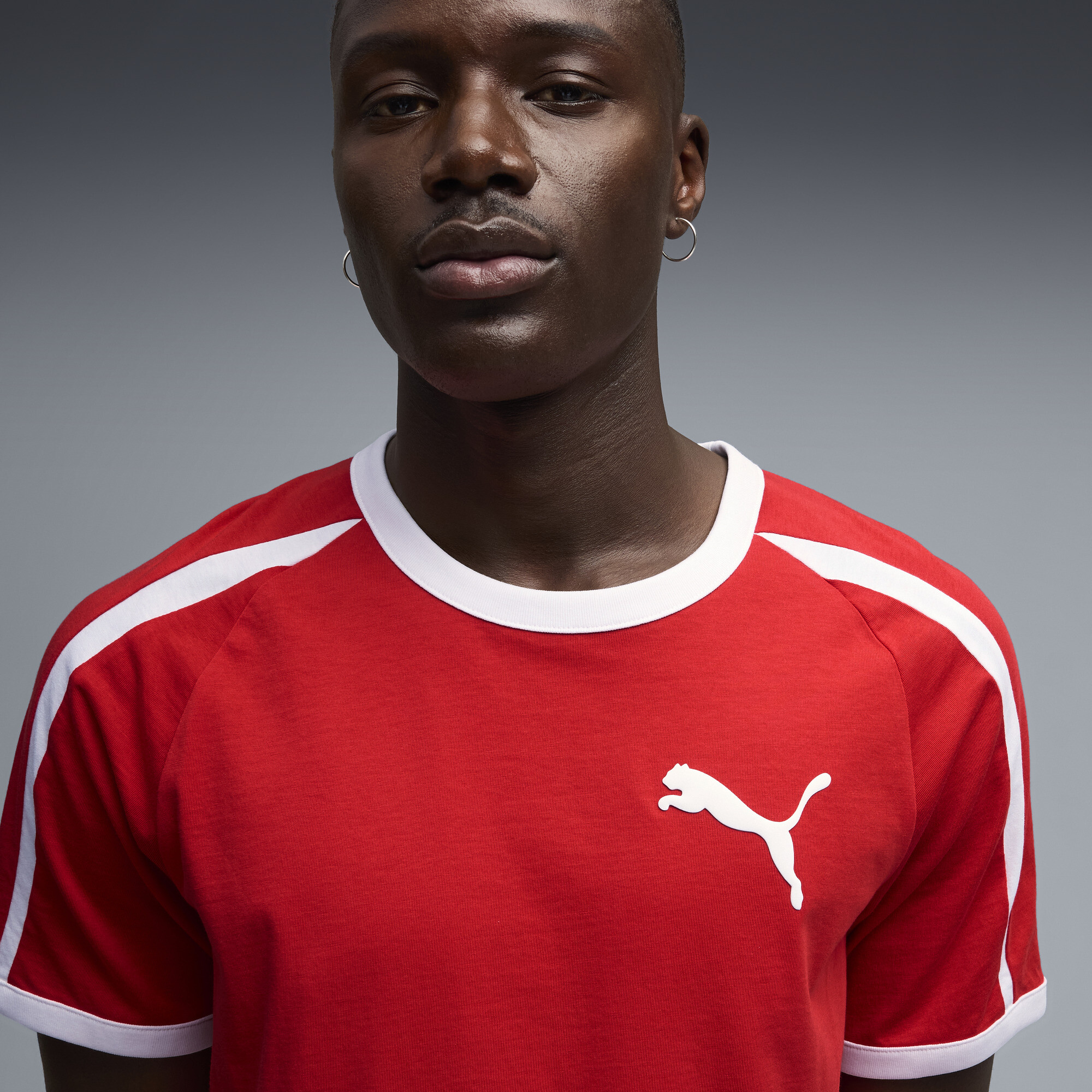 PUMA T7 Big Cat Ringer T-shirt voor Heren, Rood, Maat S thumbnail 7