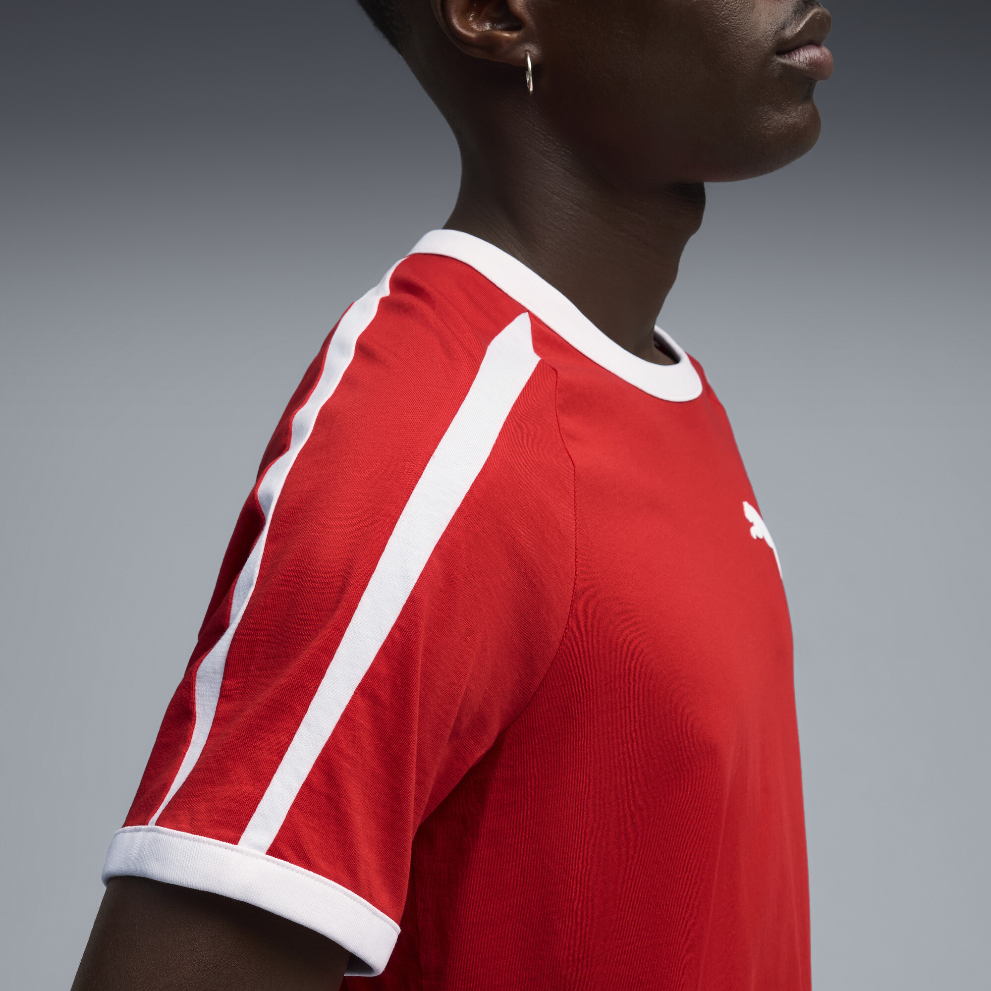 PUMA T7 Big Cat Ringer T-shirt voor Heren, Rood, Maat S thumbnail 4