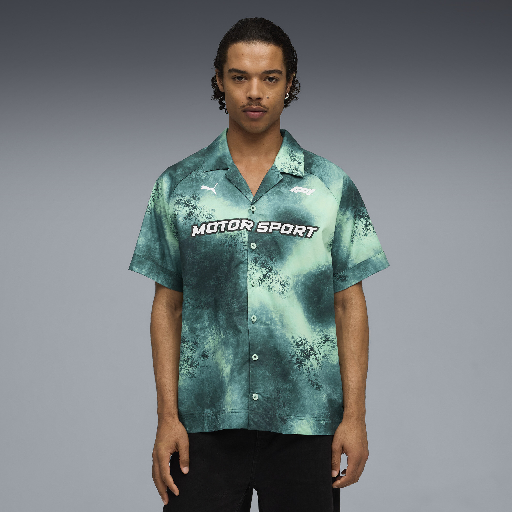 PUMA Formula 1® Men's Short Sleeve Motorsport Shirt in Green, Size L