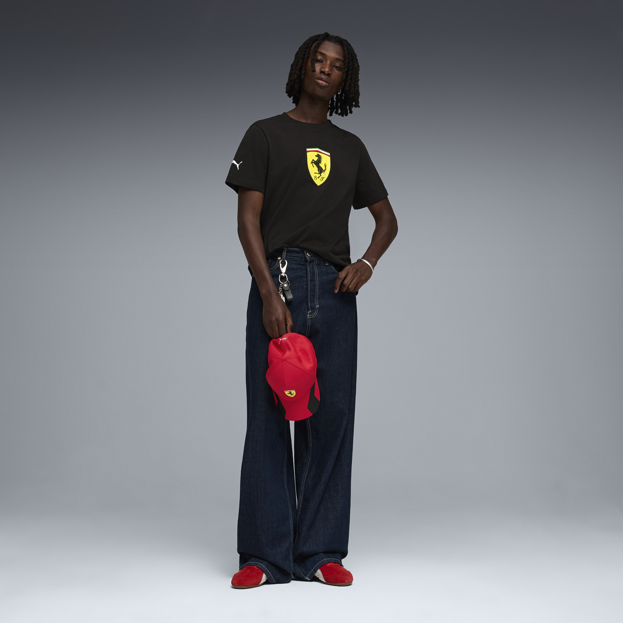 PUMA Scuderia Ferrari T-shirt met gekleurd schild voor Heren, Zwart, Maat XXL thumbnail 2