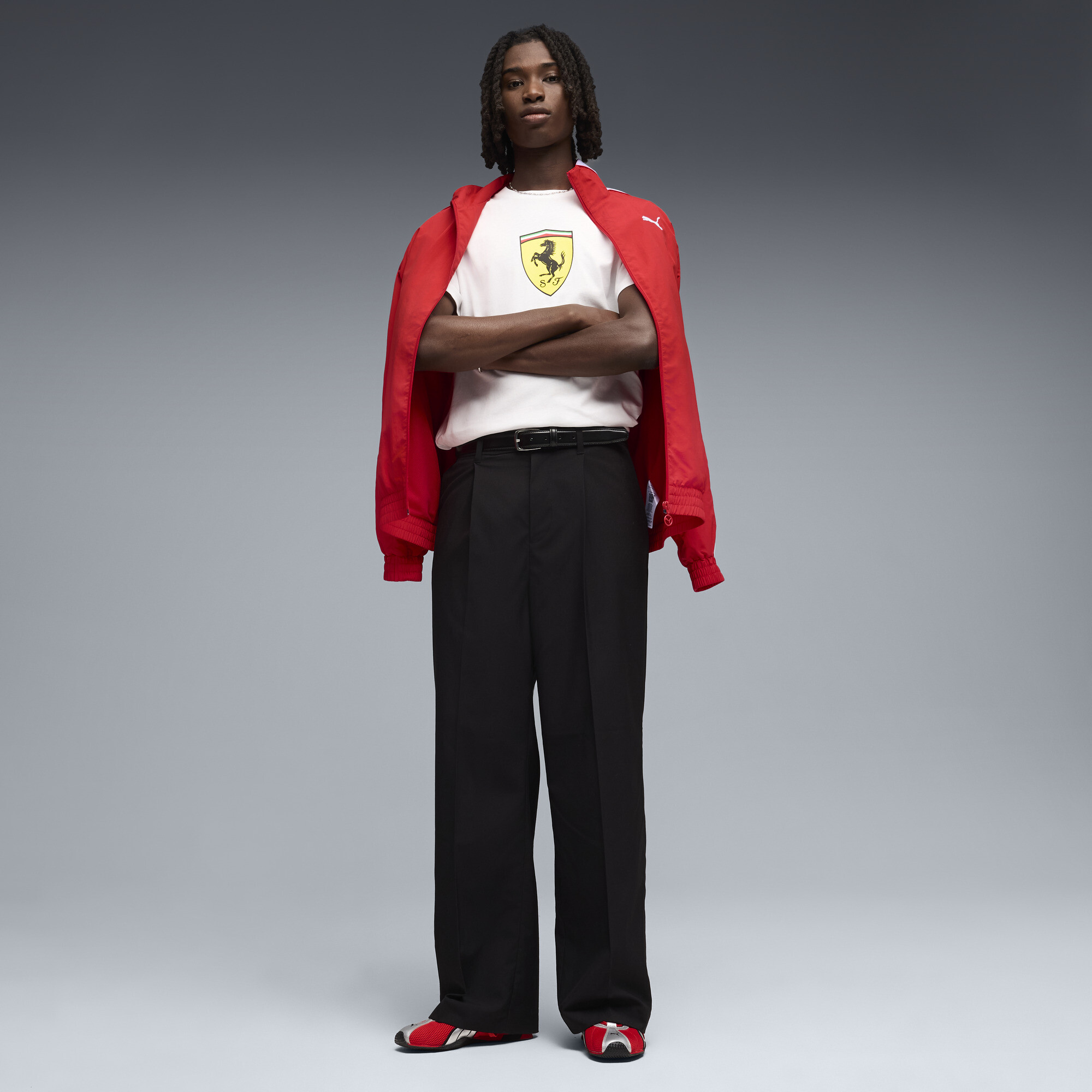 PUMA Scuderia Ferrari T-shirt met gekleurd schild voor Heren, Wit, Maat L thumbnail 2