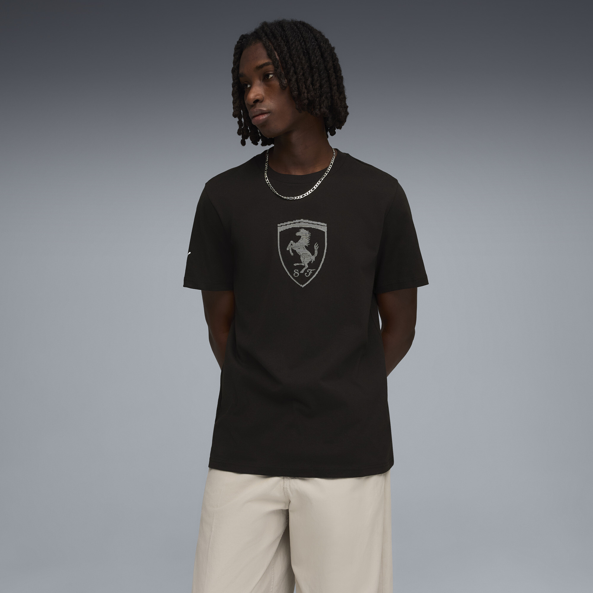 PUMA Scuderia Ferrari Men's Tonal Shield T-Shirt in Black, Size XL