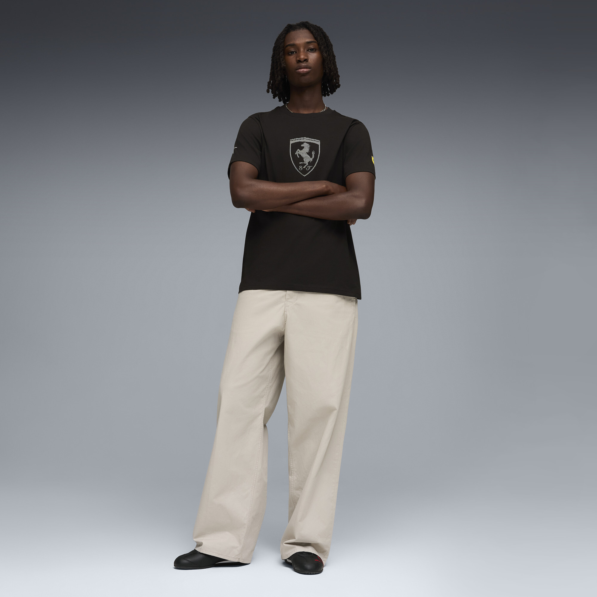 PUMA Scuderia Ferrari T-shirt met tonaal schild voor Heren, Zwart, Maat S thumbnail 2