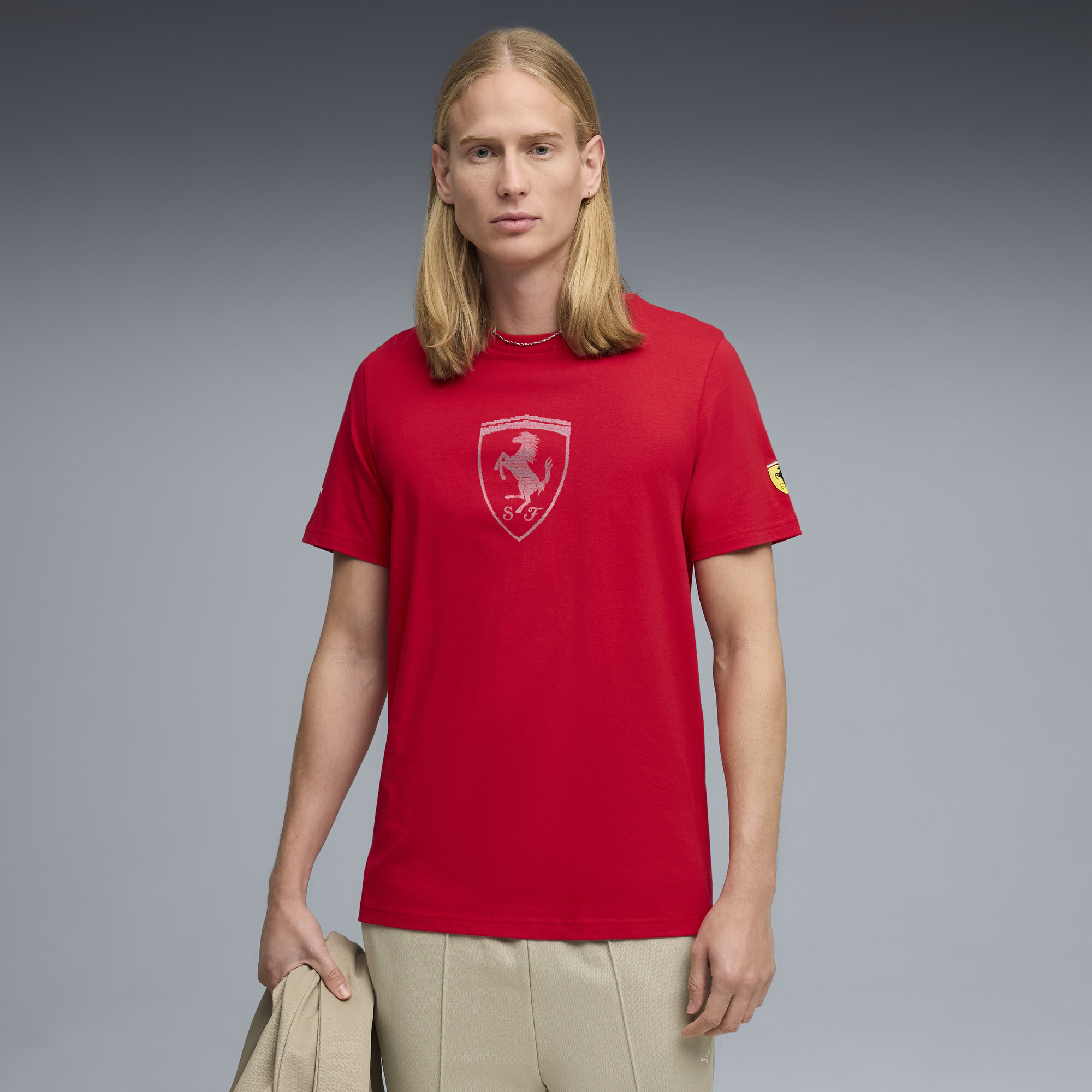 PUMA Scuderia Ferrari T-shirt met tonaal schild voor Heren, Rood, Maat M thumbnail 4
