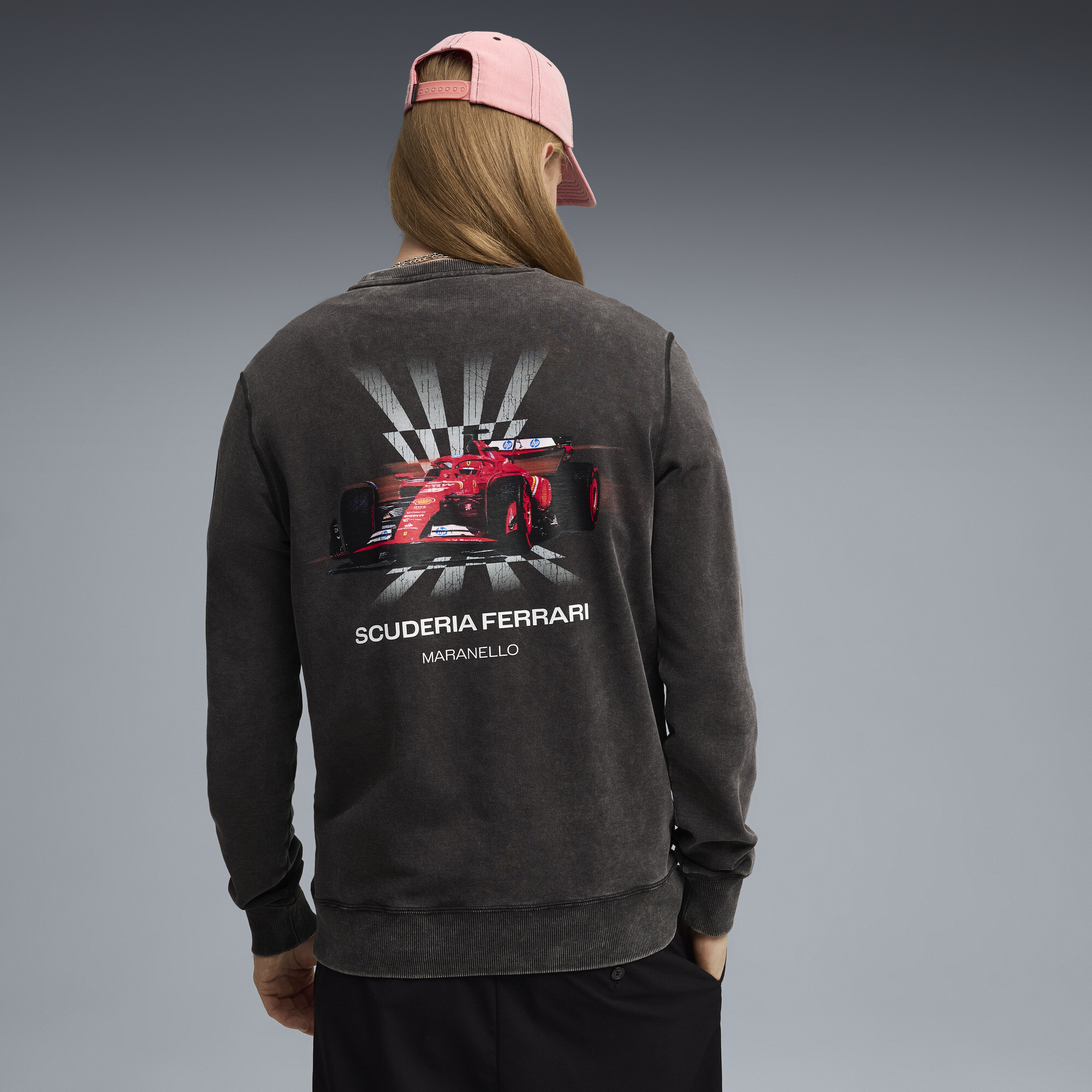 PUMA Scuderia Ferrari Graphic sweatshirt met ronde hals voor Heren, Zwart, Maat L thumbnail 3