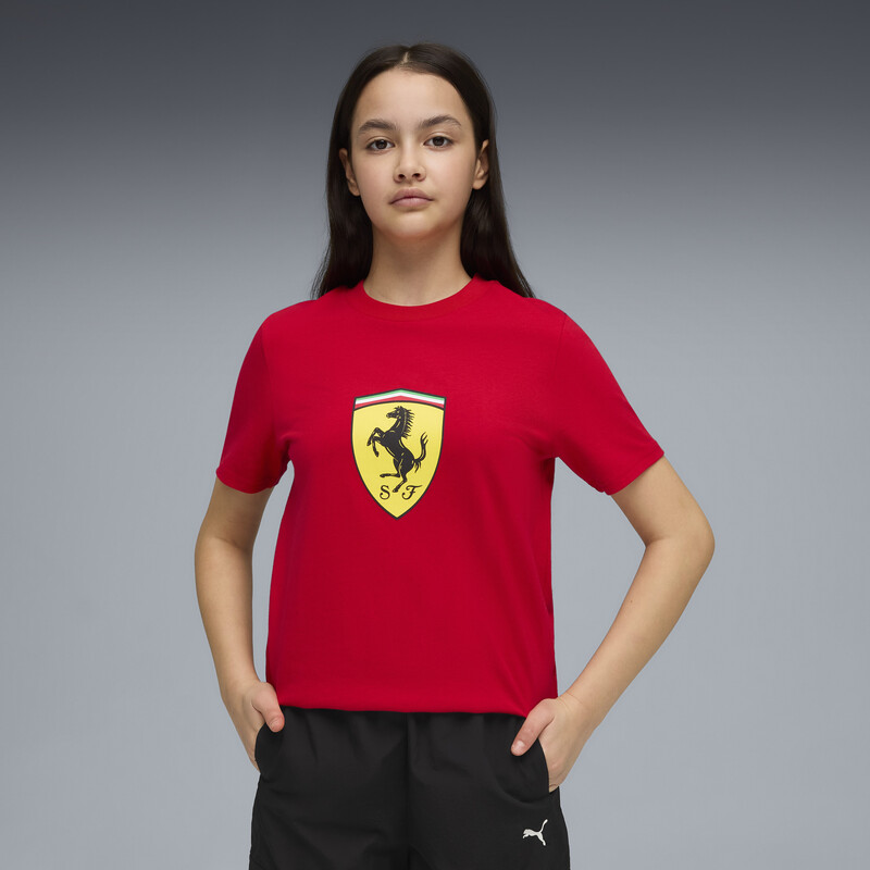 PUMA Scuderia Ferrari Youth Colored Shield Logo Tee size 5-6Y