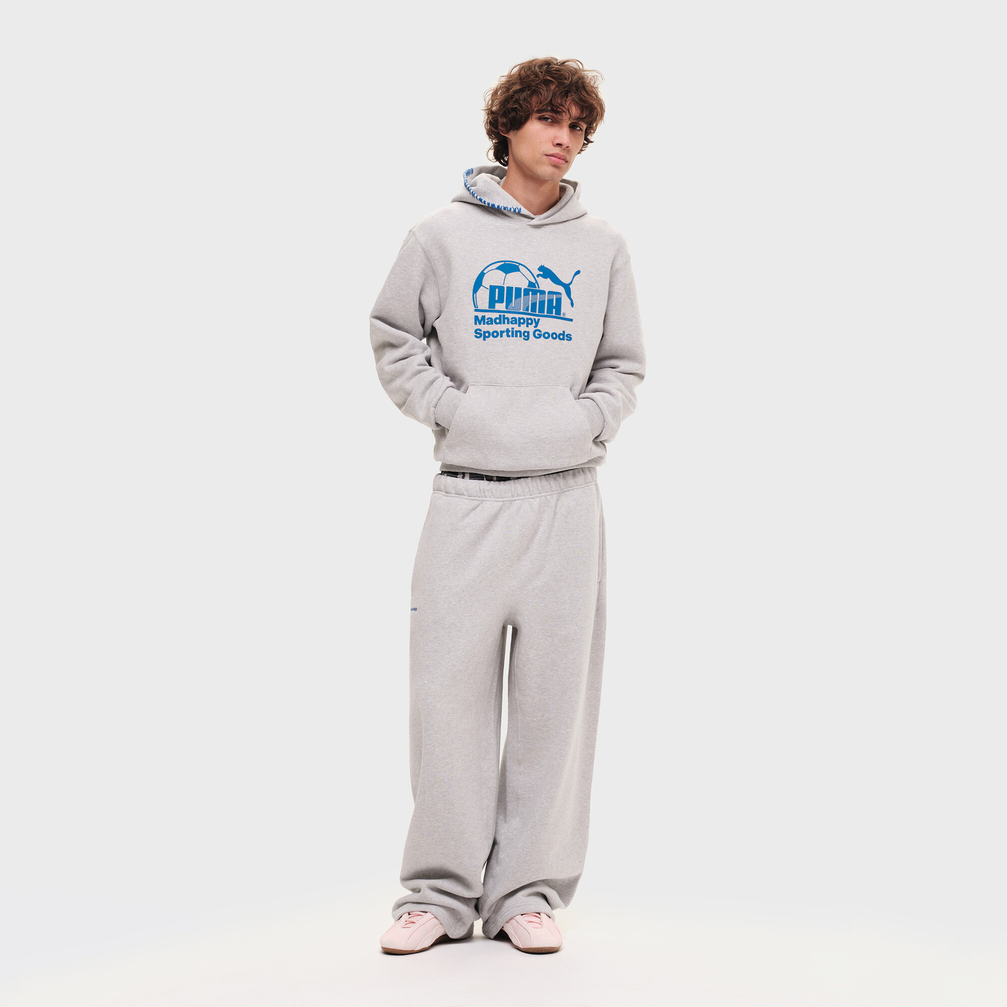 Puma X Madhappy Fleece Straight Leg Sweatpants In Gray