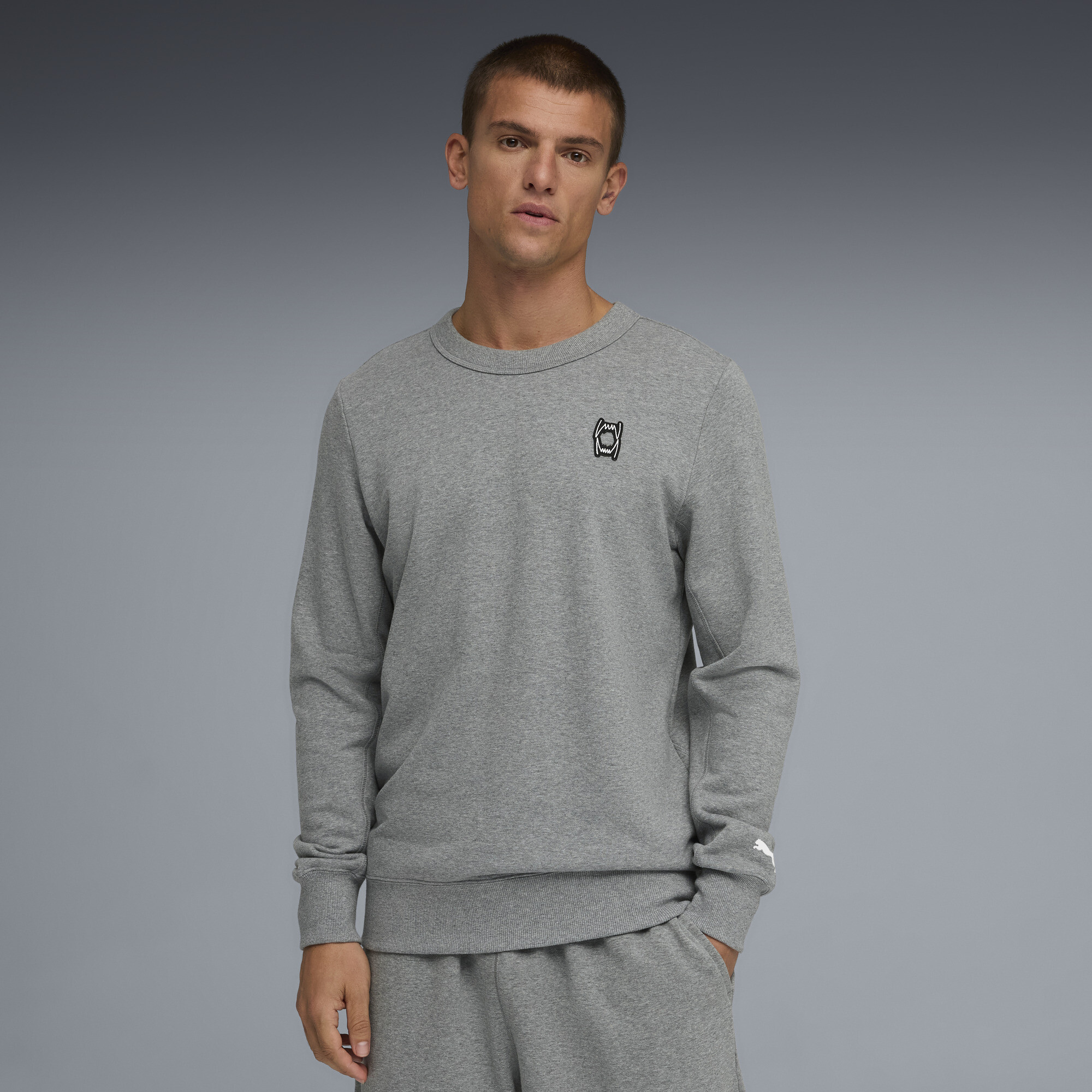 PUMA Pivot basketbalsweatshirt voor Heren, Grijs, Maat L thumbnail 4