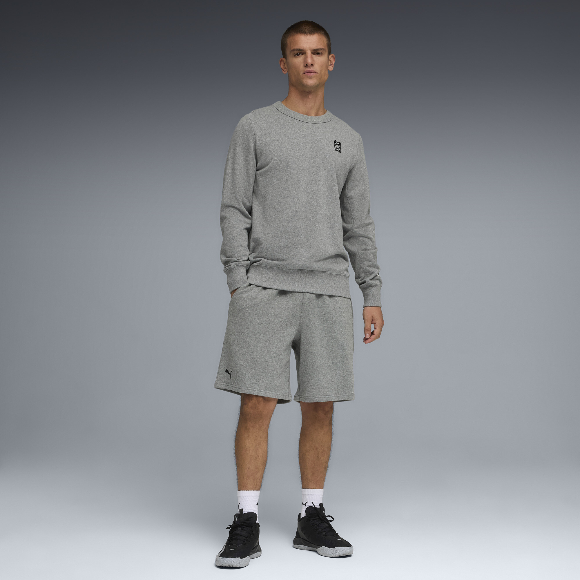 PUMA Pivot basketbalsweatshirt voor Heren, Grijs, Maat L thumbnail 2