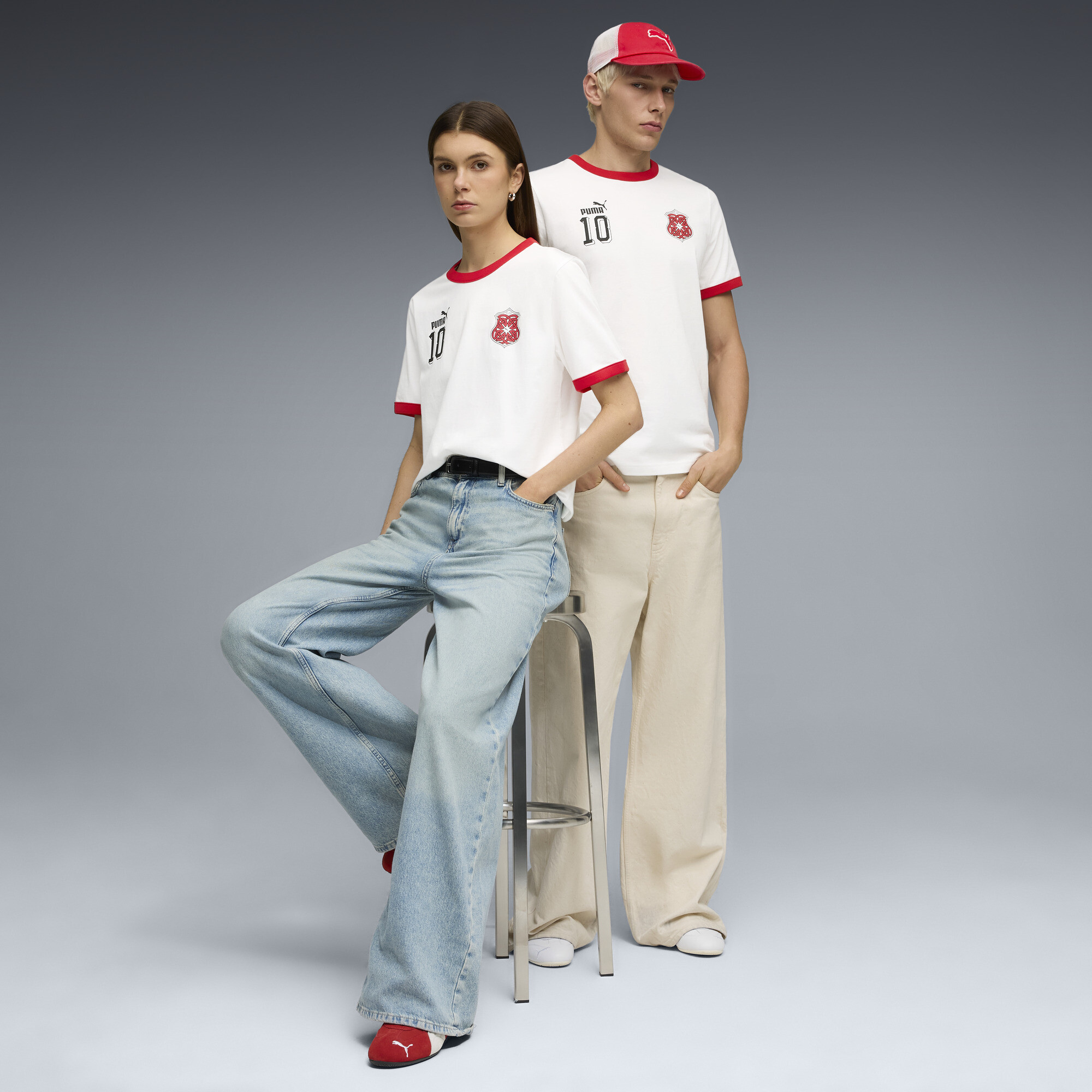 FUTURE.PUMA.ARCHIVE uniseks Ringer T-shirt, Wit, Maat XXL thumbnail 4