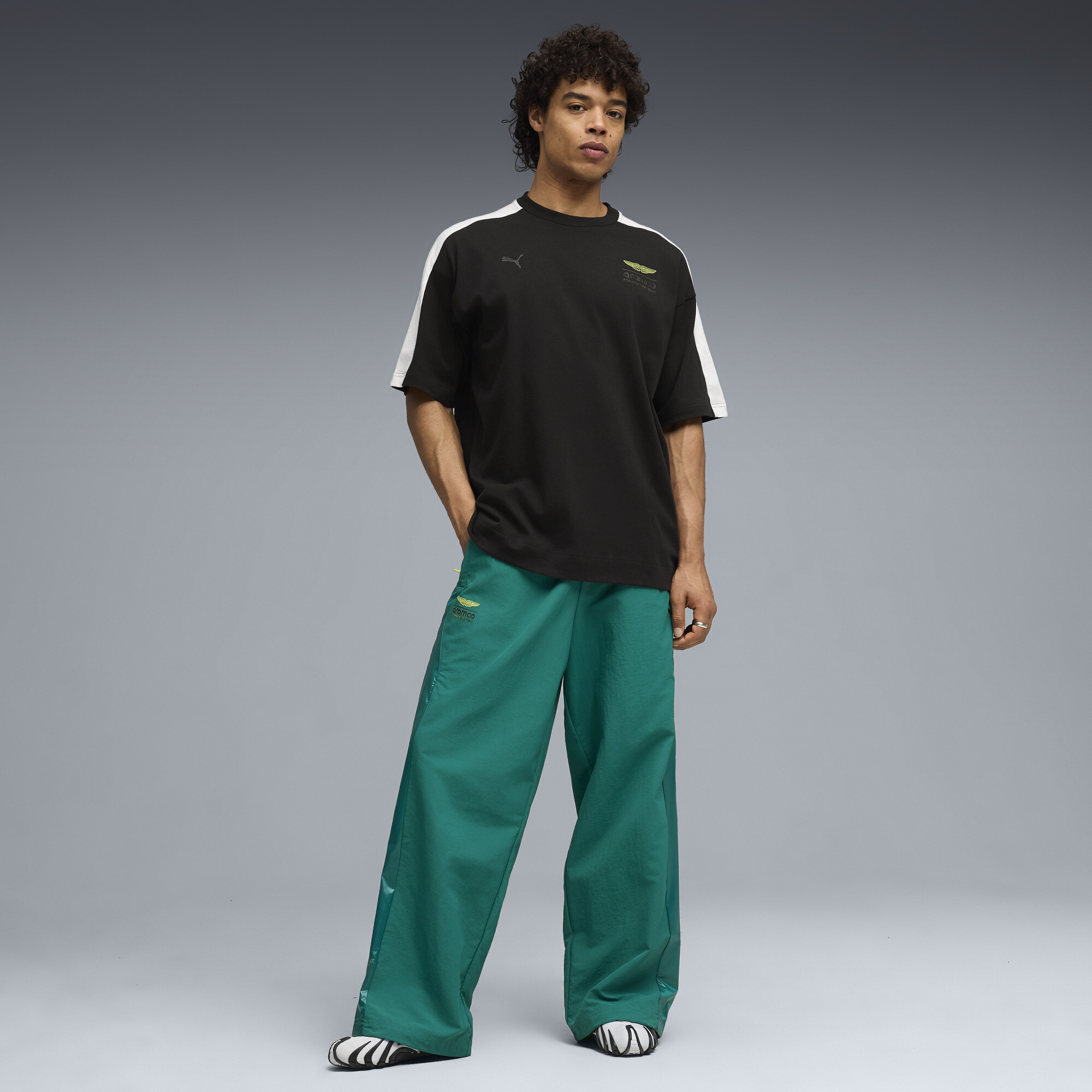 PUMA x ASTON MARTIN ARAMCO F1® TEAM T7 T-shirt voor Heren, Zwart, Maat XXL thumbnail 2