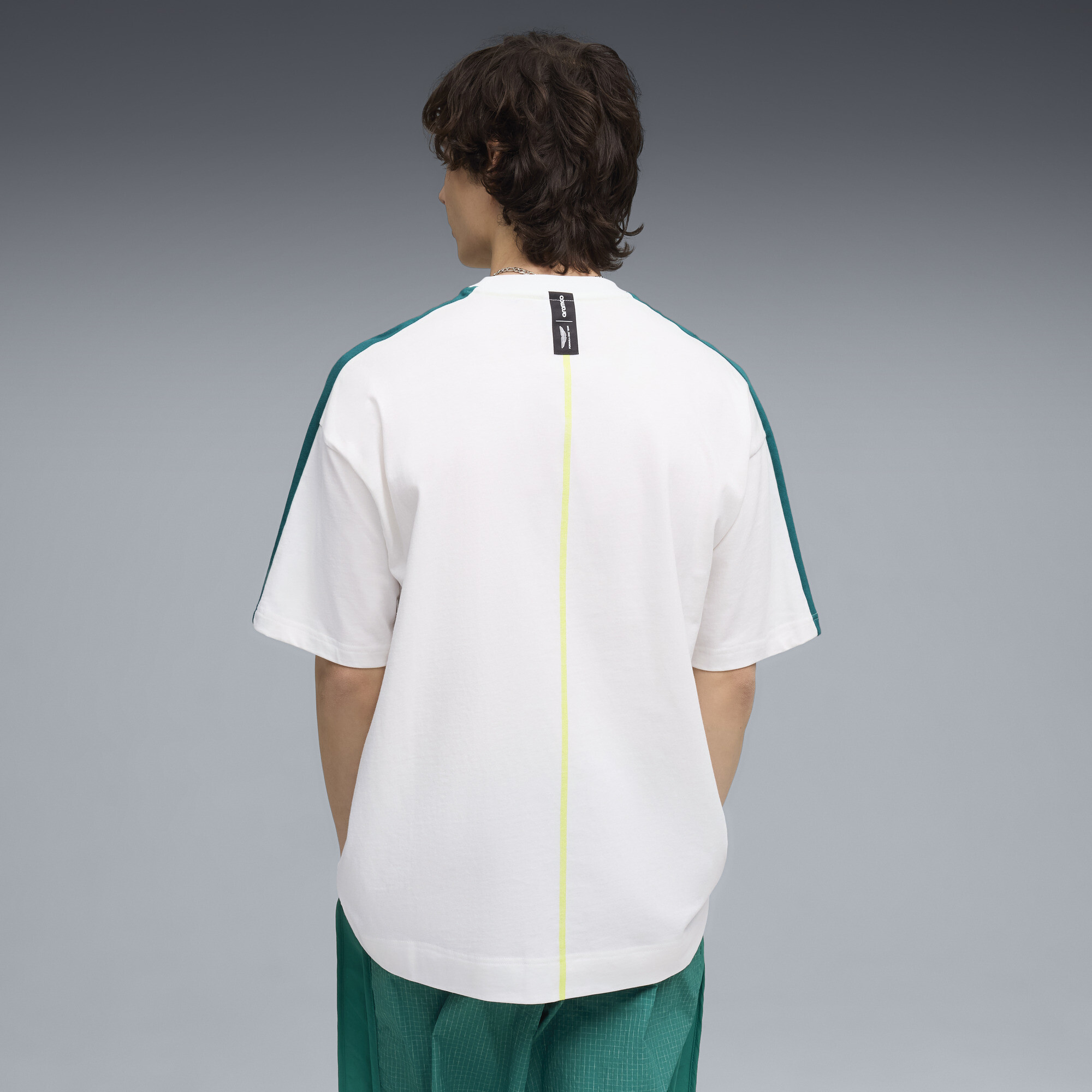 PUMA x ASTON MARTIN ARAMCO F1® TEAM T7 T-shirt voor Heren, Wit, Maat M thumbnail 3