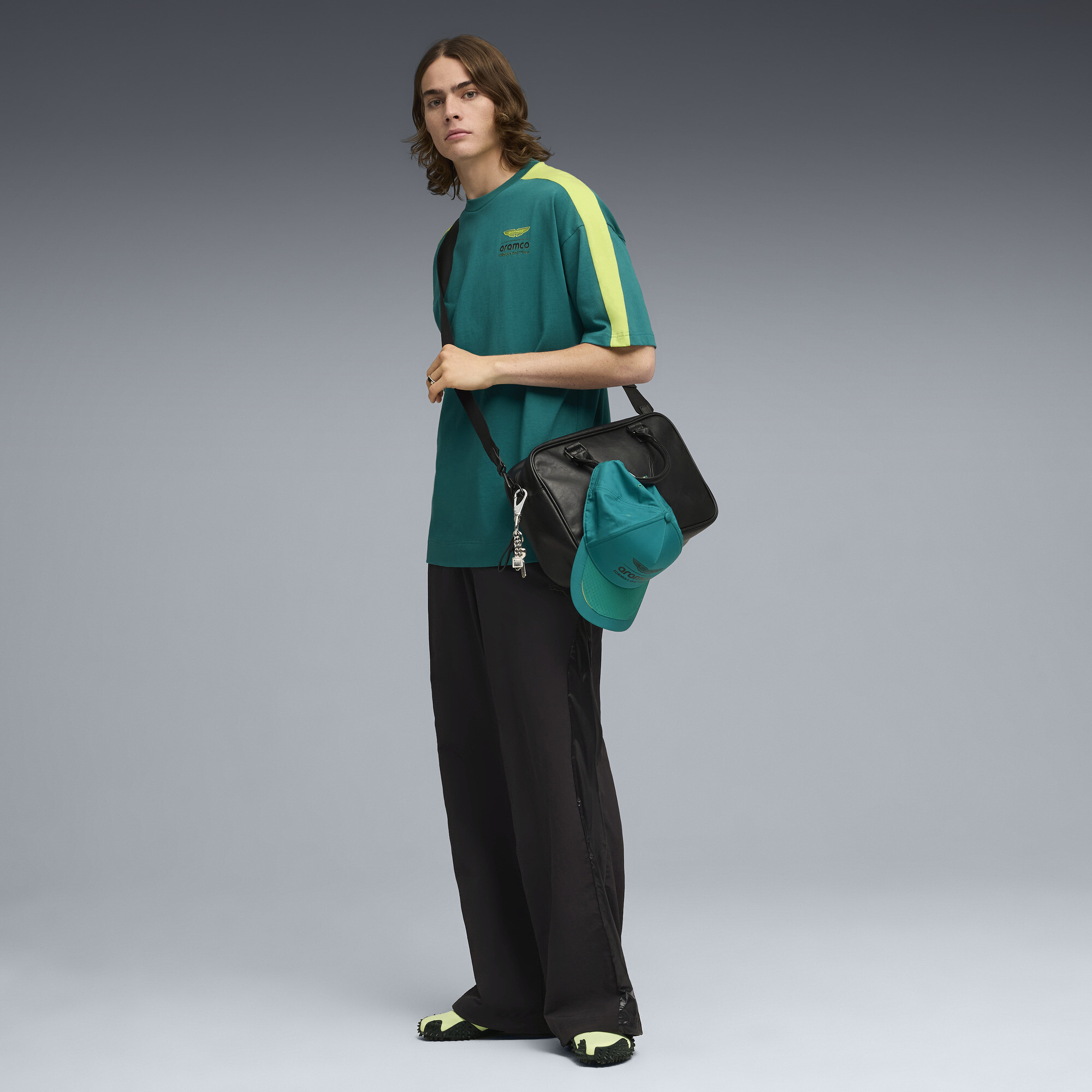 PUMA x ASTON MARTIN ARAMCO F1® TEAM T7 T-shirt voor Heren, Groen, Maat M thumbnail 2