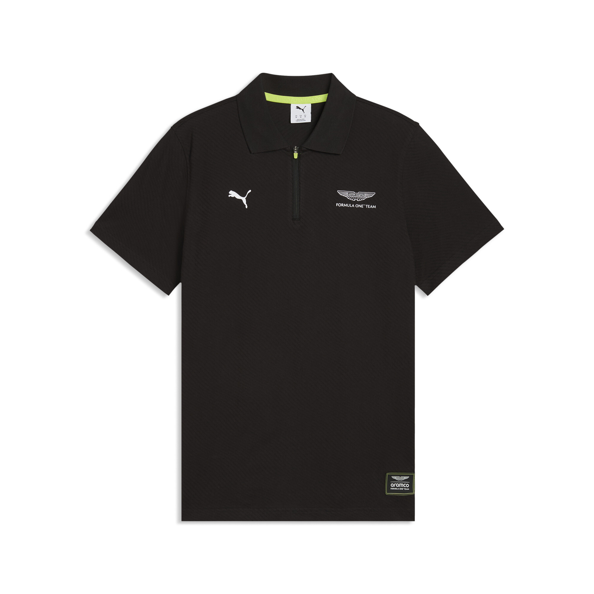 PUMA x ASTON MARTIN ARAMCO F1Â® TEAM jacquard polo voor Heren, Zwart, Maat M thumbnail 3