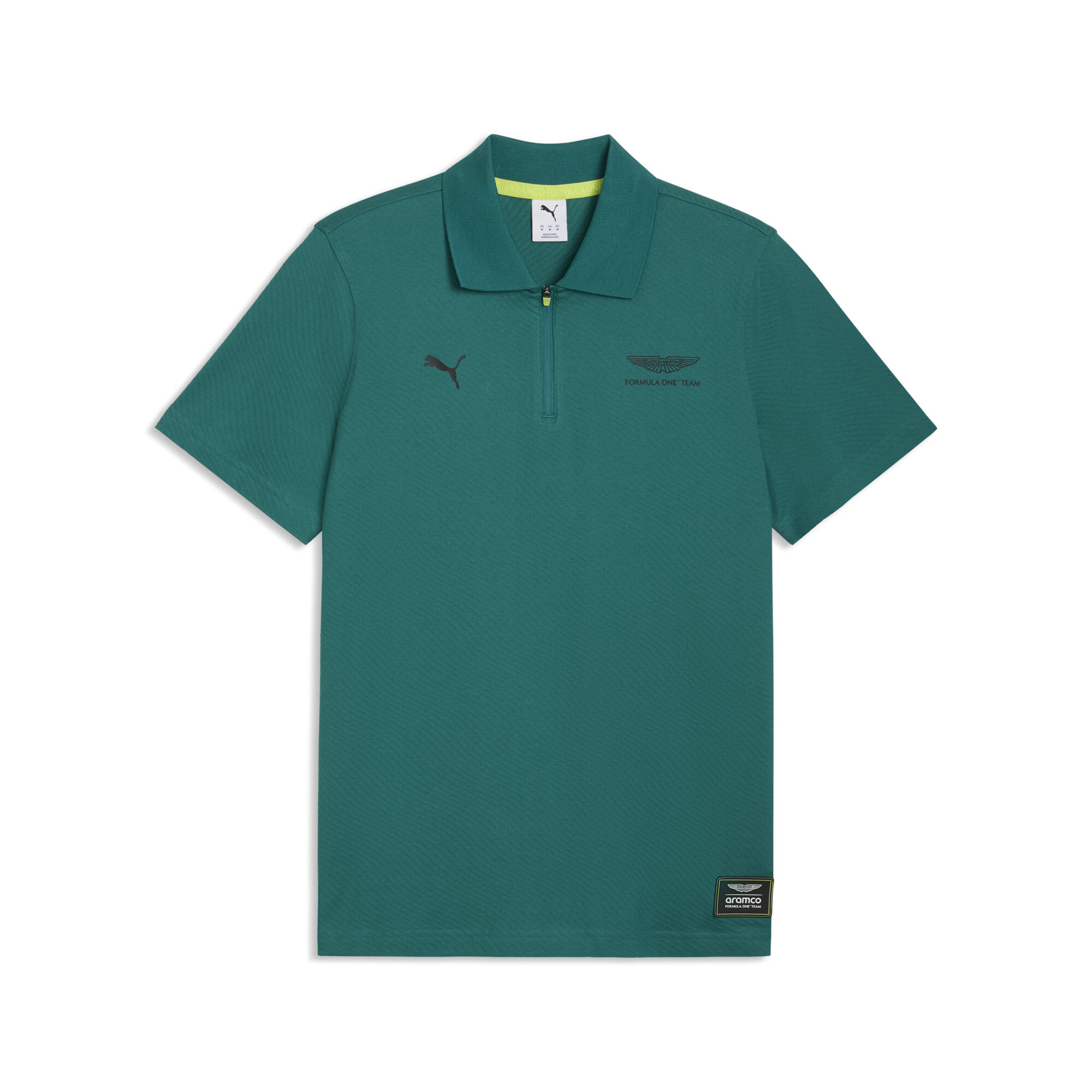 PUMA x ASTON MARTIN ARAMCO F1Â® TEAM jacquard polo voor Heren, Groen, Maat XL thumbnail 3