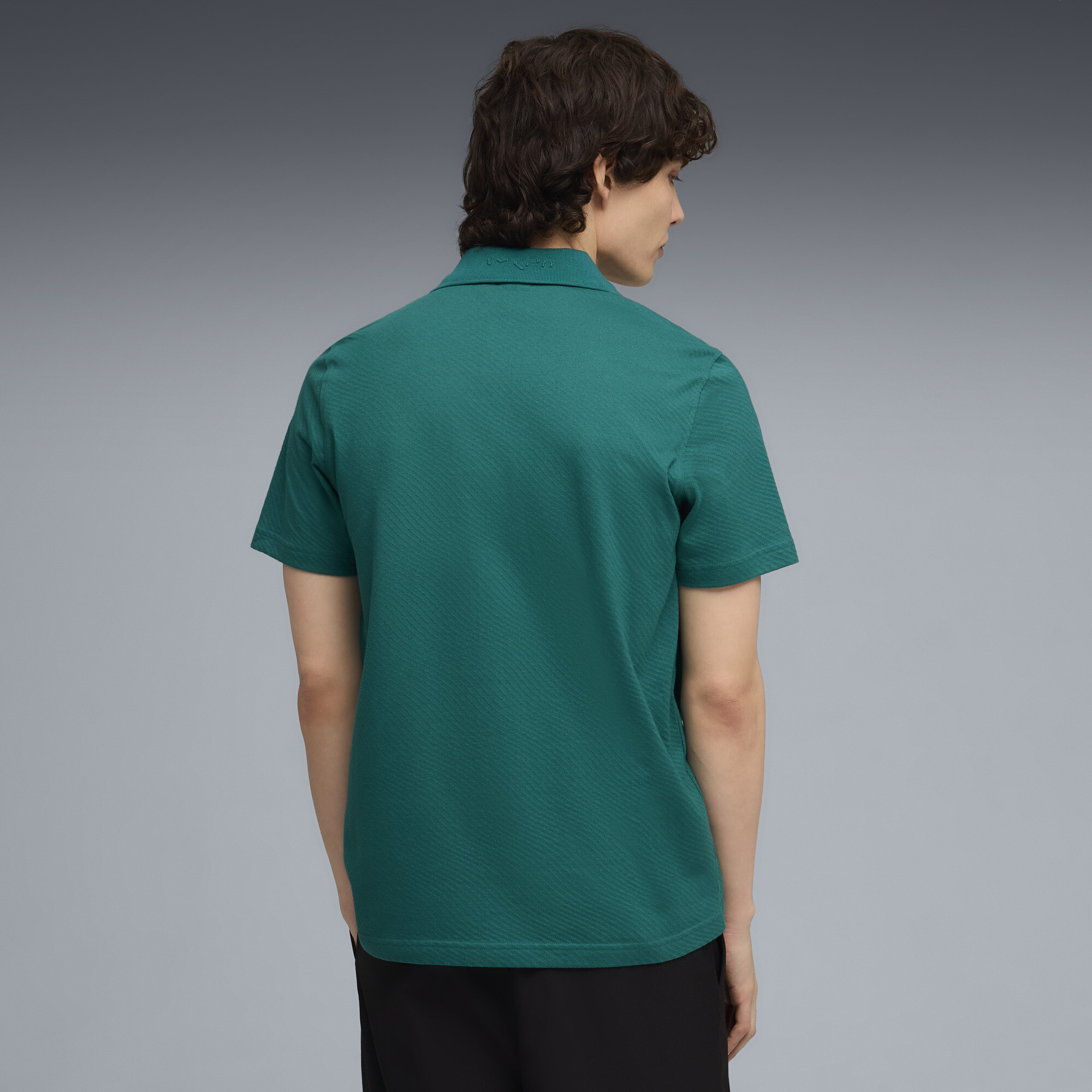 PUMA x ASTON MARTIN ARAMCO F1Â® TEAM jacquard polo voor Heren, Groen, Maat XL thumbnail 5