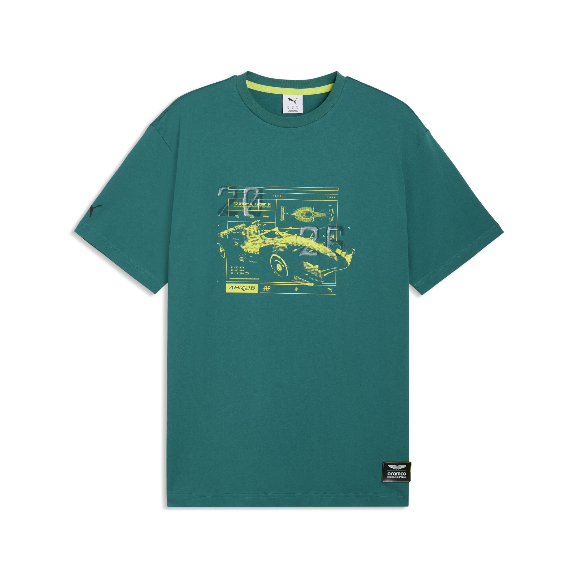 PUMA x ASTON MARTIN ARAMCO F1Â® TEAM relaxed T-shirt voor Heren, Groen, Maat S