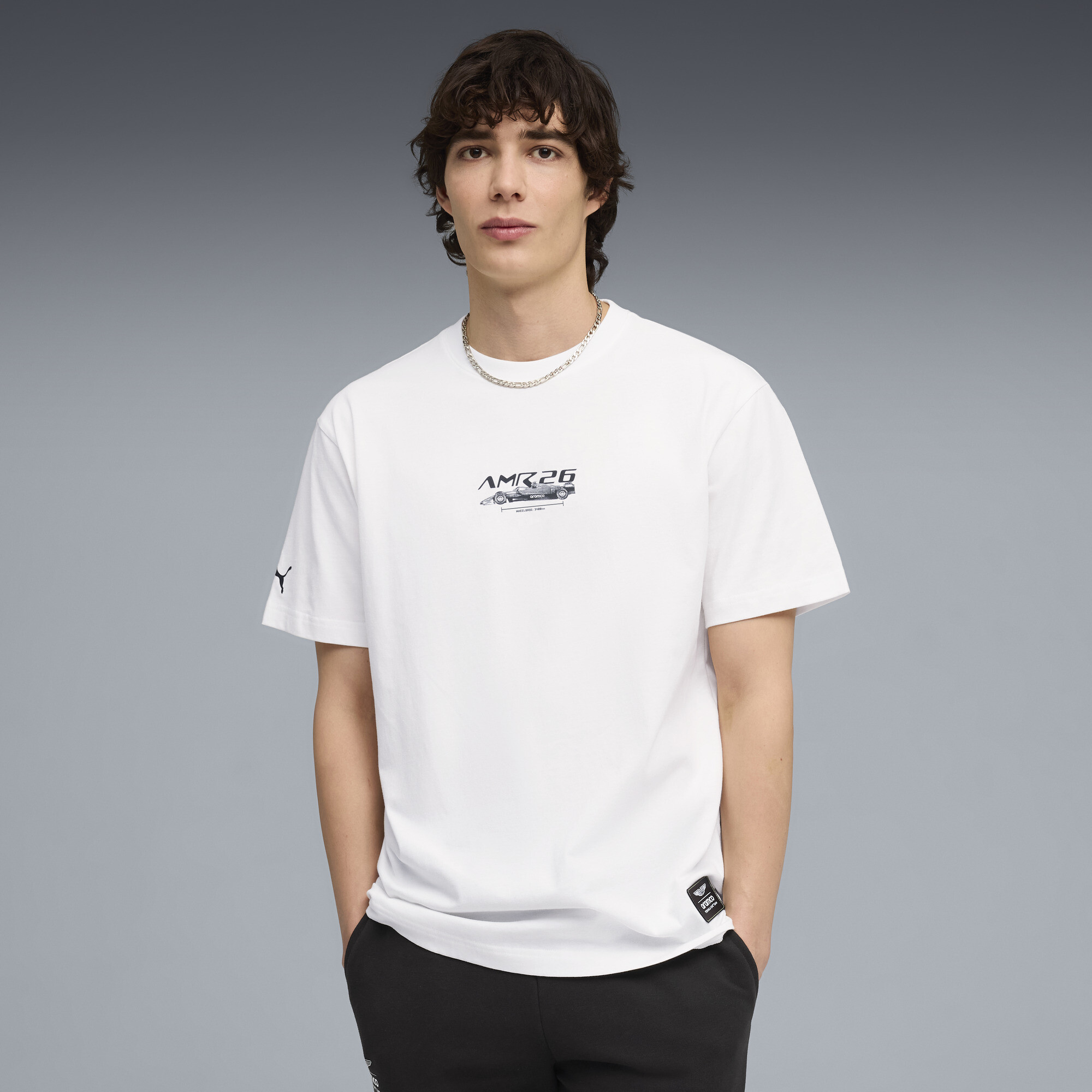 PUMA x ASTON MARTIN ARAMCO F1Â® TEAM T-shirt voor Heren, Wit, Maat XXL thumbnail 4