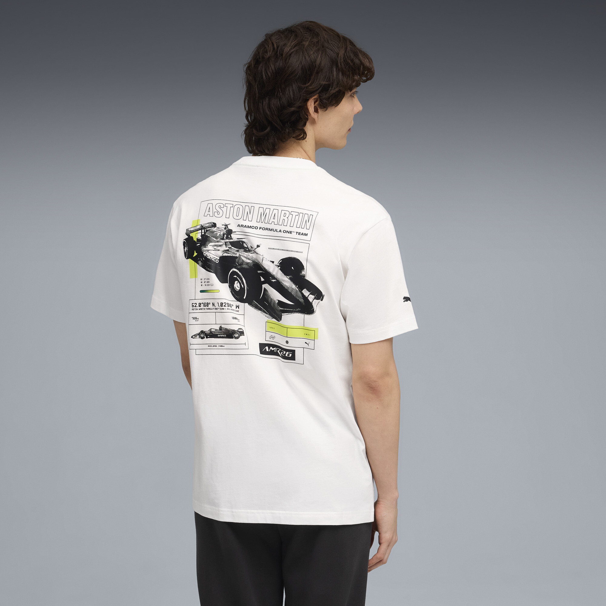 PUMA x ASTON MARTIN ARAMCO F1Â® TEAM T-shirt voor Heren, Wit, Maat XXL thumbnail 3