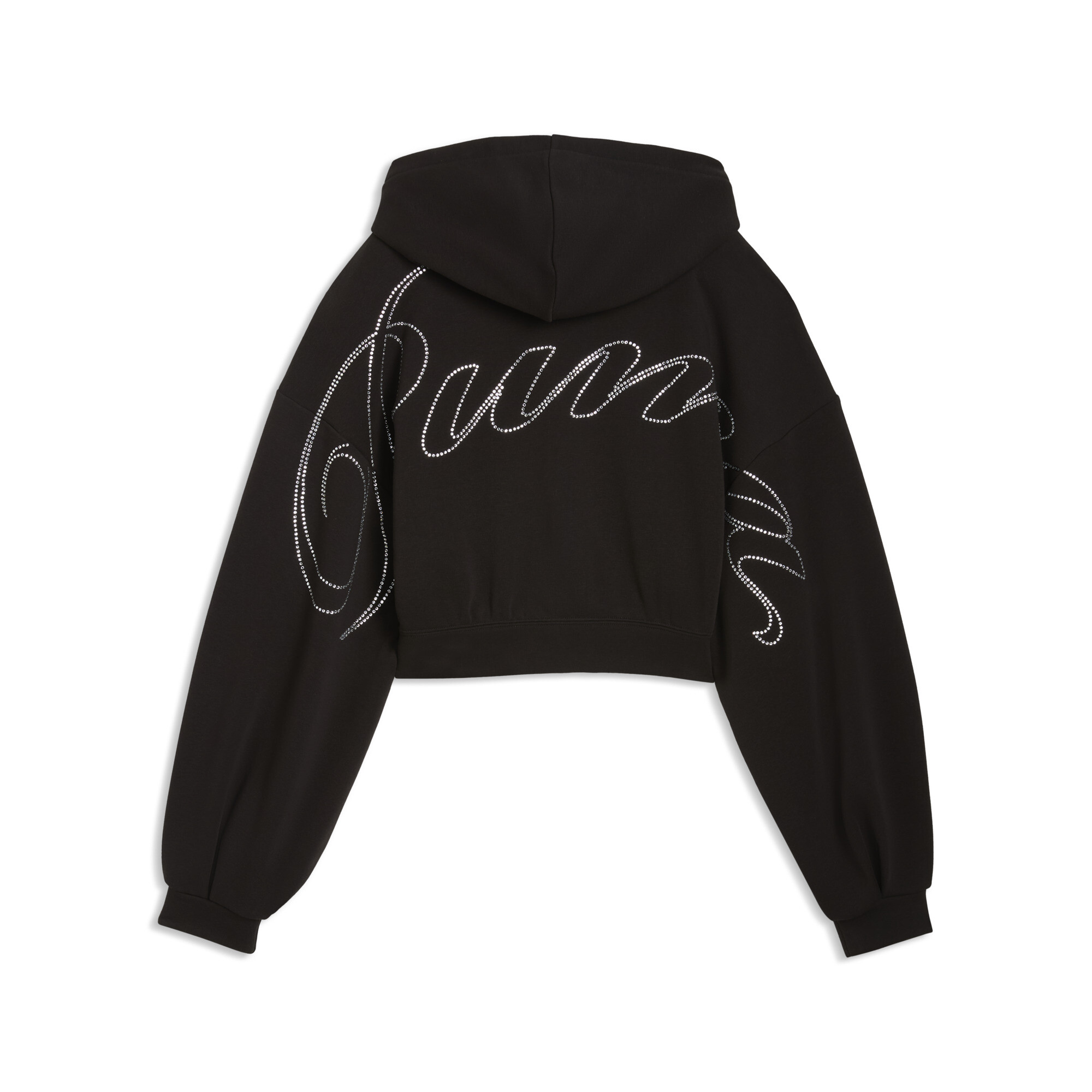 PUMA Essentials Graphics Bedazzled hoodie met rits voor Dames, Zwart, Maat S thumbnail 2